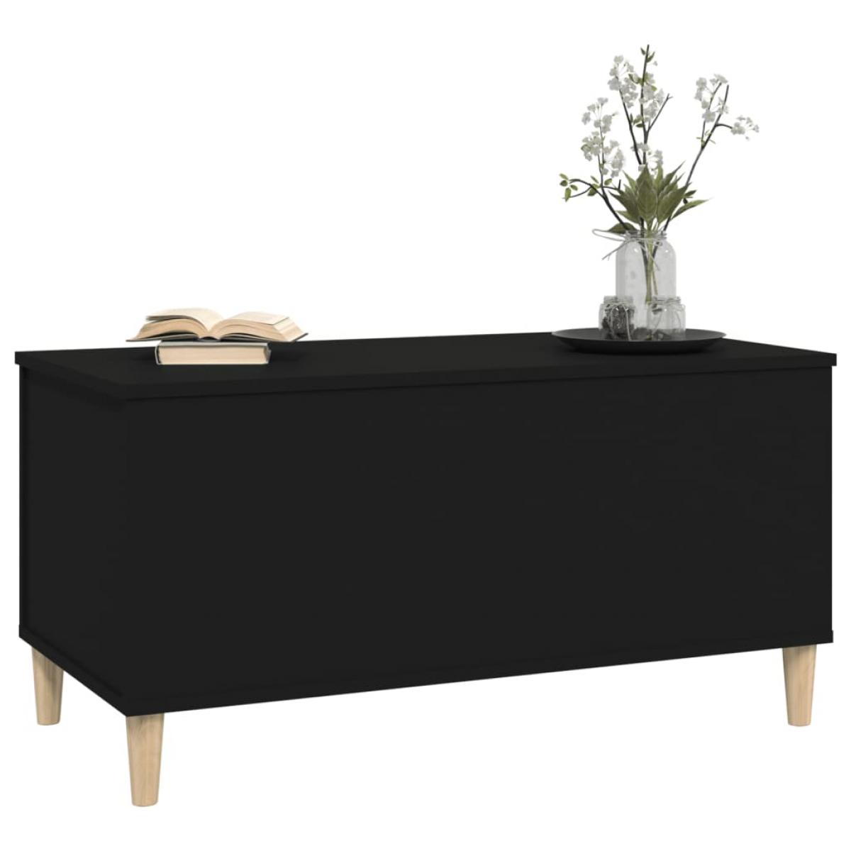 Mesa de centro madera contrachapada negro 90x44,5x45 cm