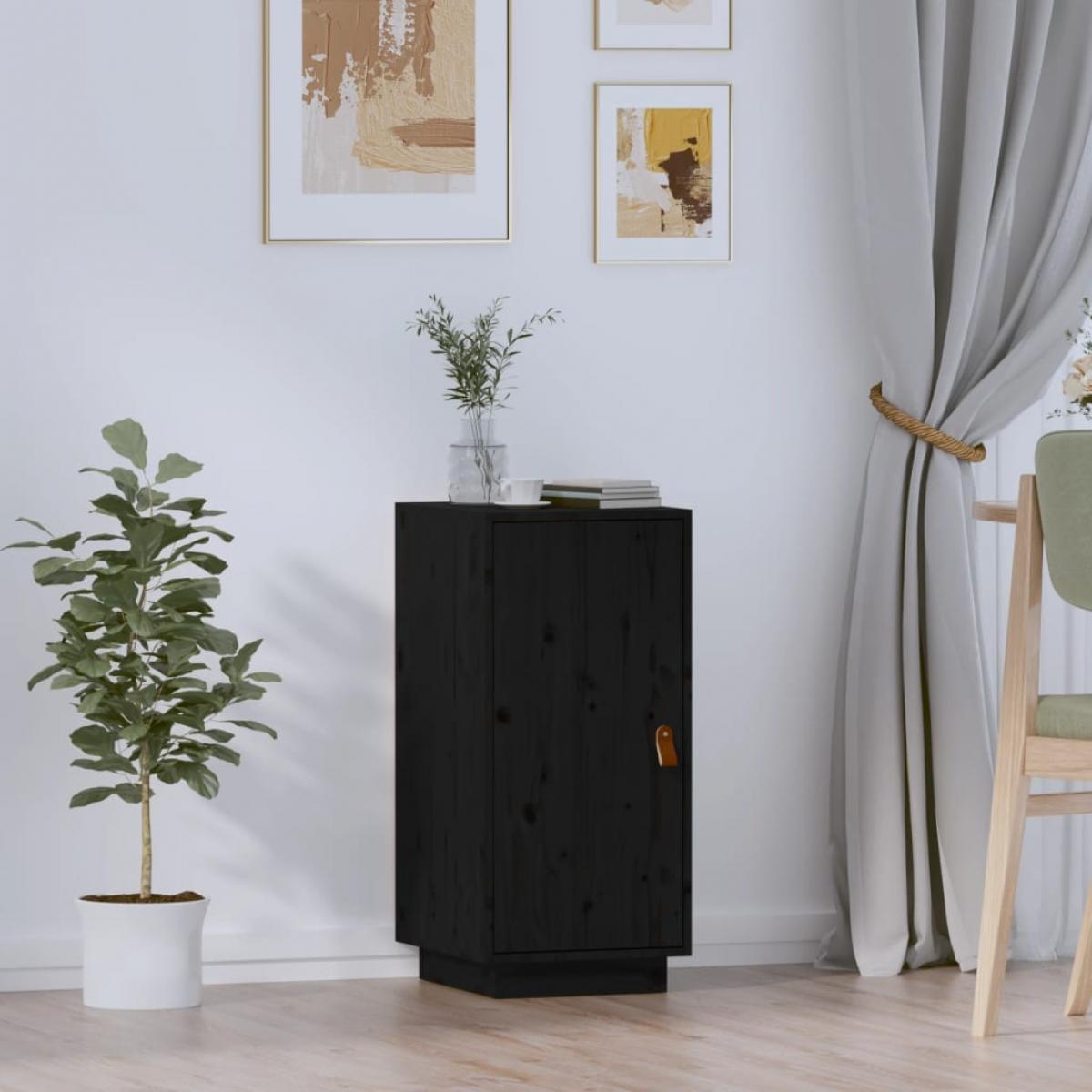 Aparador de madera maciza de pino negro 34x40x75 cm
