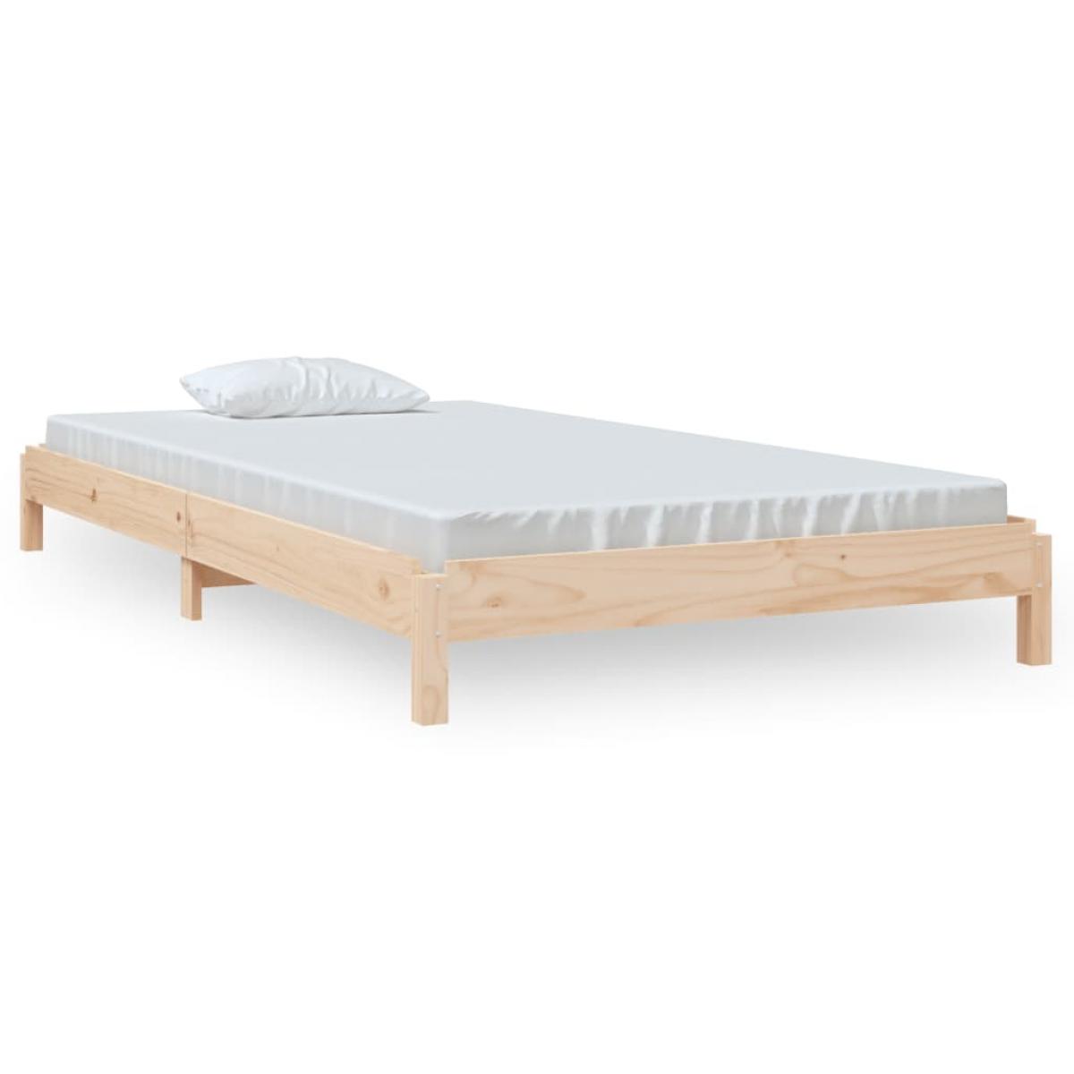 Cama apilable de madera maciza de pino 80x200 cm