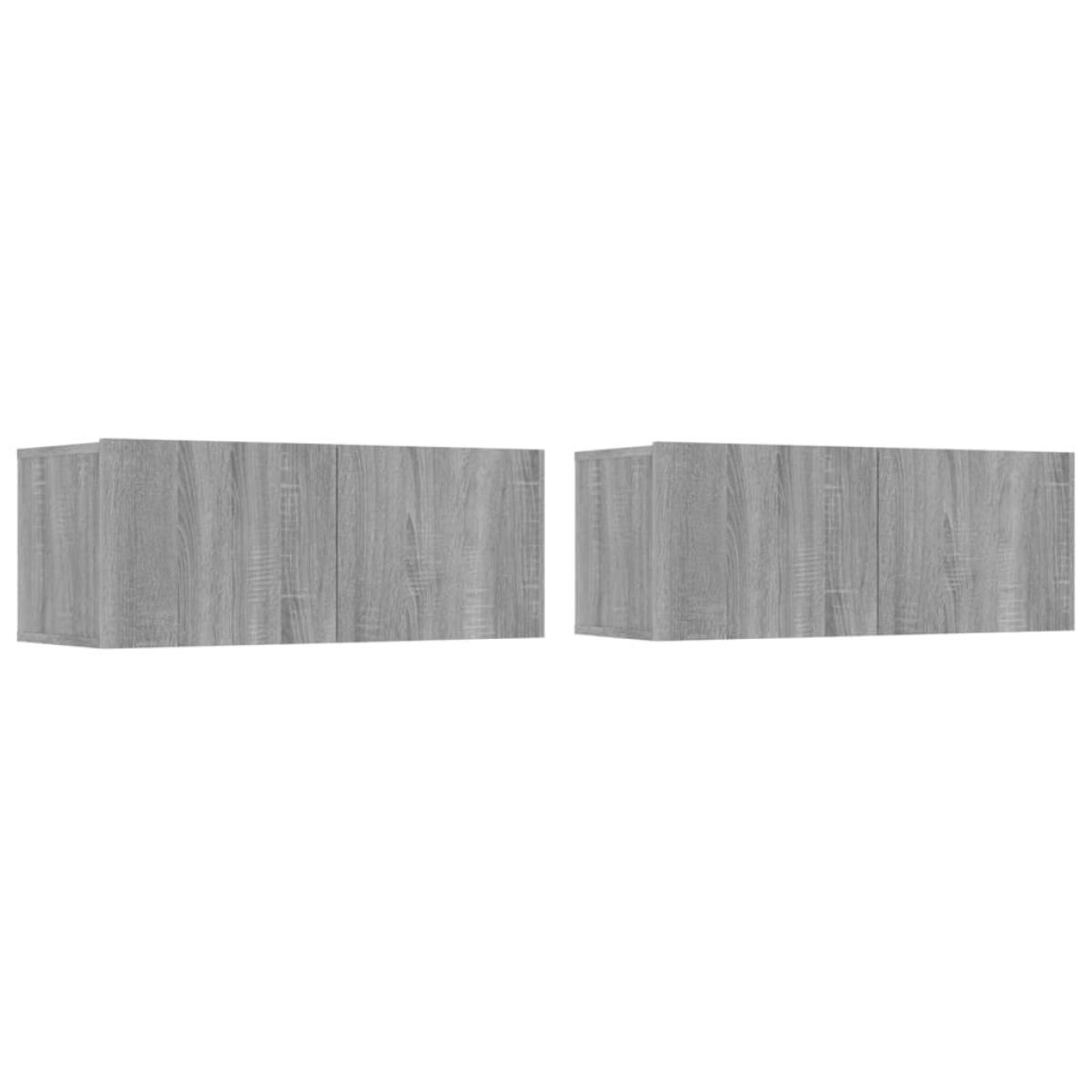 Muebles de TV 2 uds madera ingeniería gris Sonoma 80x30x30 cm