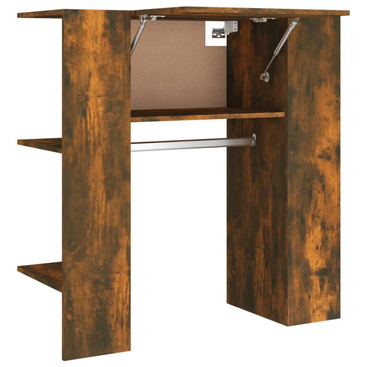 Mueble recibidor madera ingeniería roble ahumado 97,5x37x99 cm