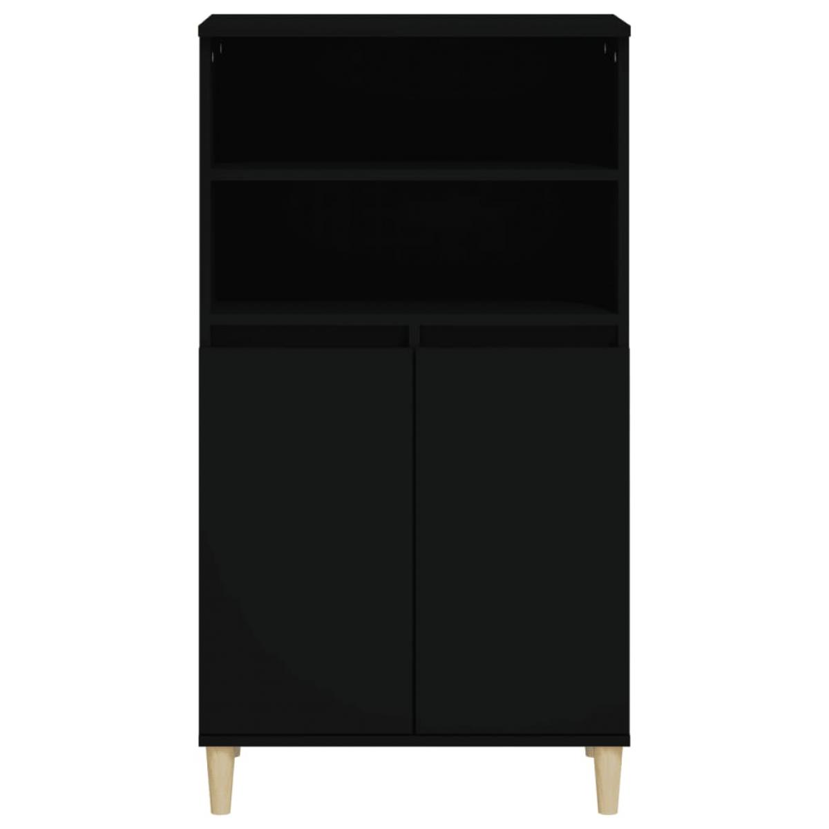 Aparador alto madera contrachapada negro 60x36x110 cm