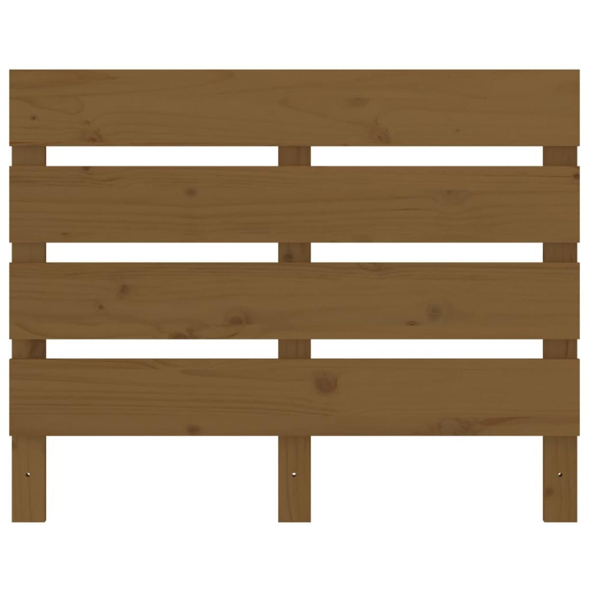 Cabecero madera maciza de pino marrón miel 75x3x80 cm