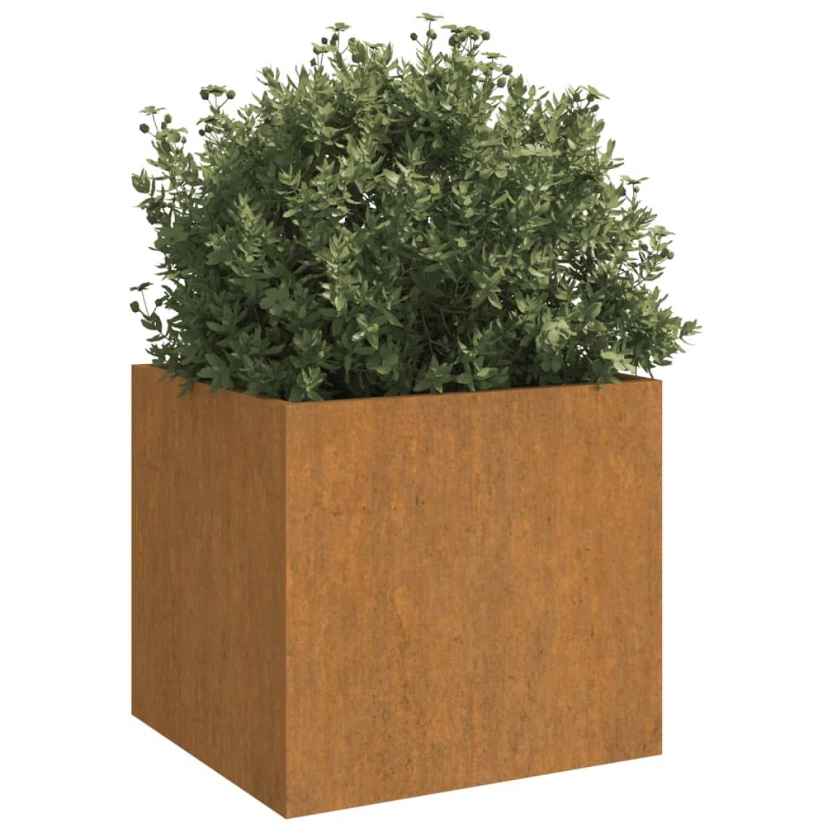 Jardineras 2 unidades acero corten 49x47x46 cm