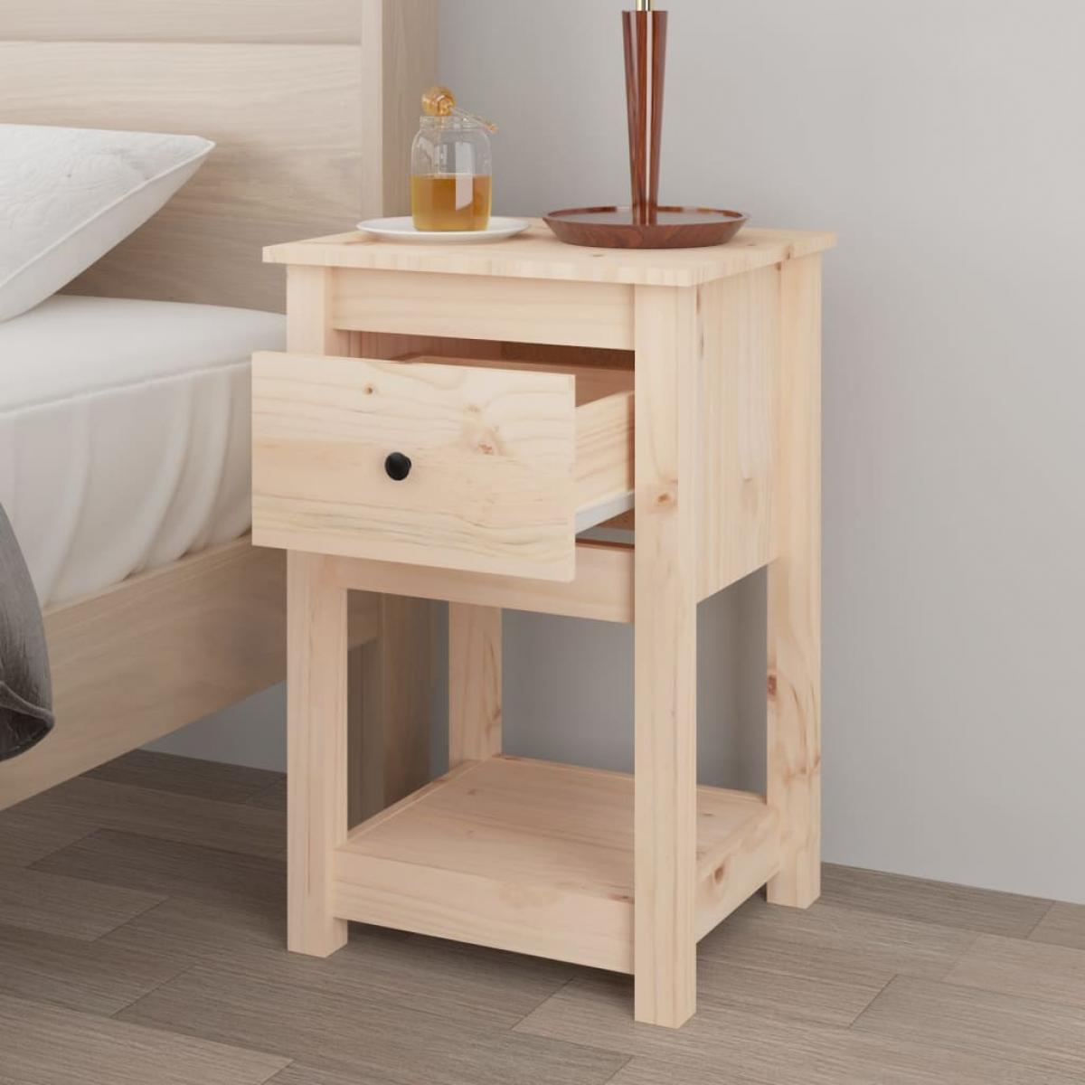 Mesitas de noche 2 uds madera maciza de pino 40x35x61,5 cm