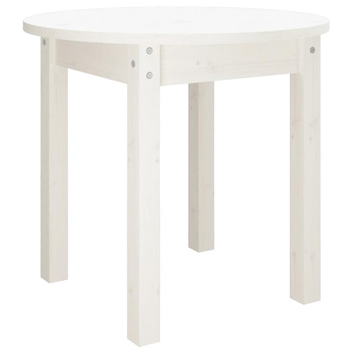 Mesa de centro de madera maciza de pino blanco Ø 45x40 cm