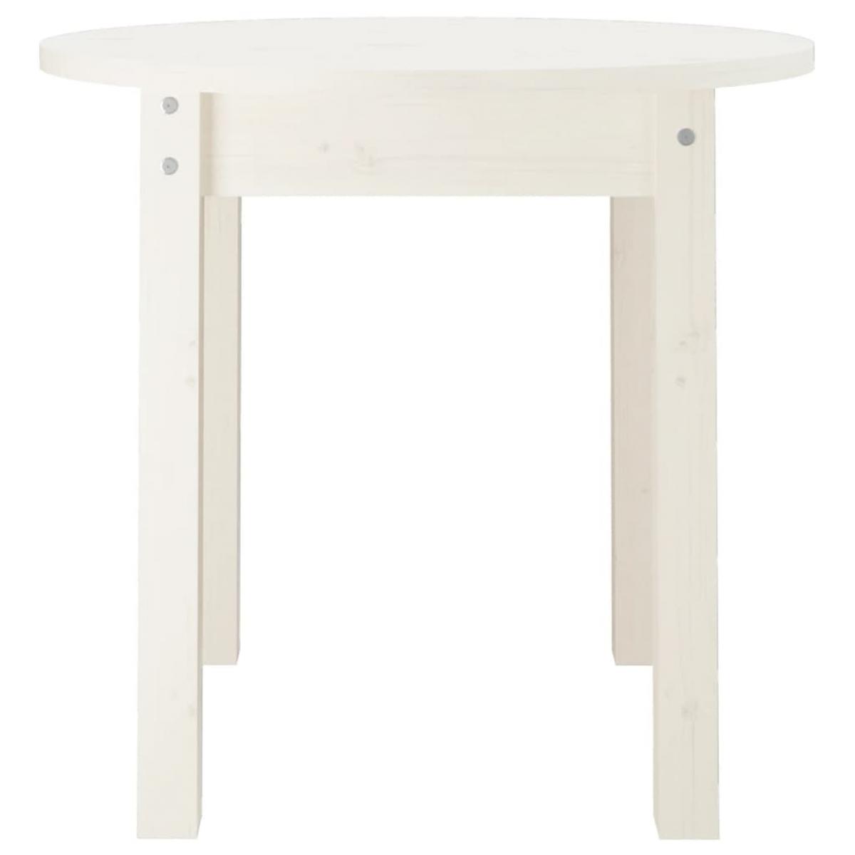 Mesa de centro de madera maciza de pino blanco Ø 45x40 cm
