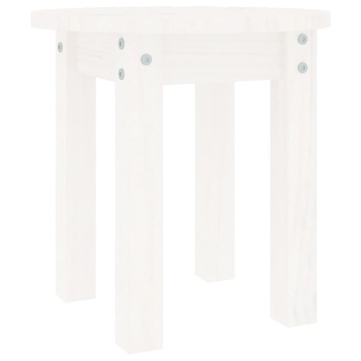 Mesa de centro de madera maciza de pino blanco Ø35x35 cm
