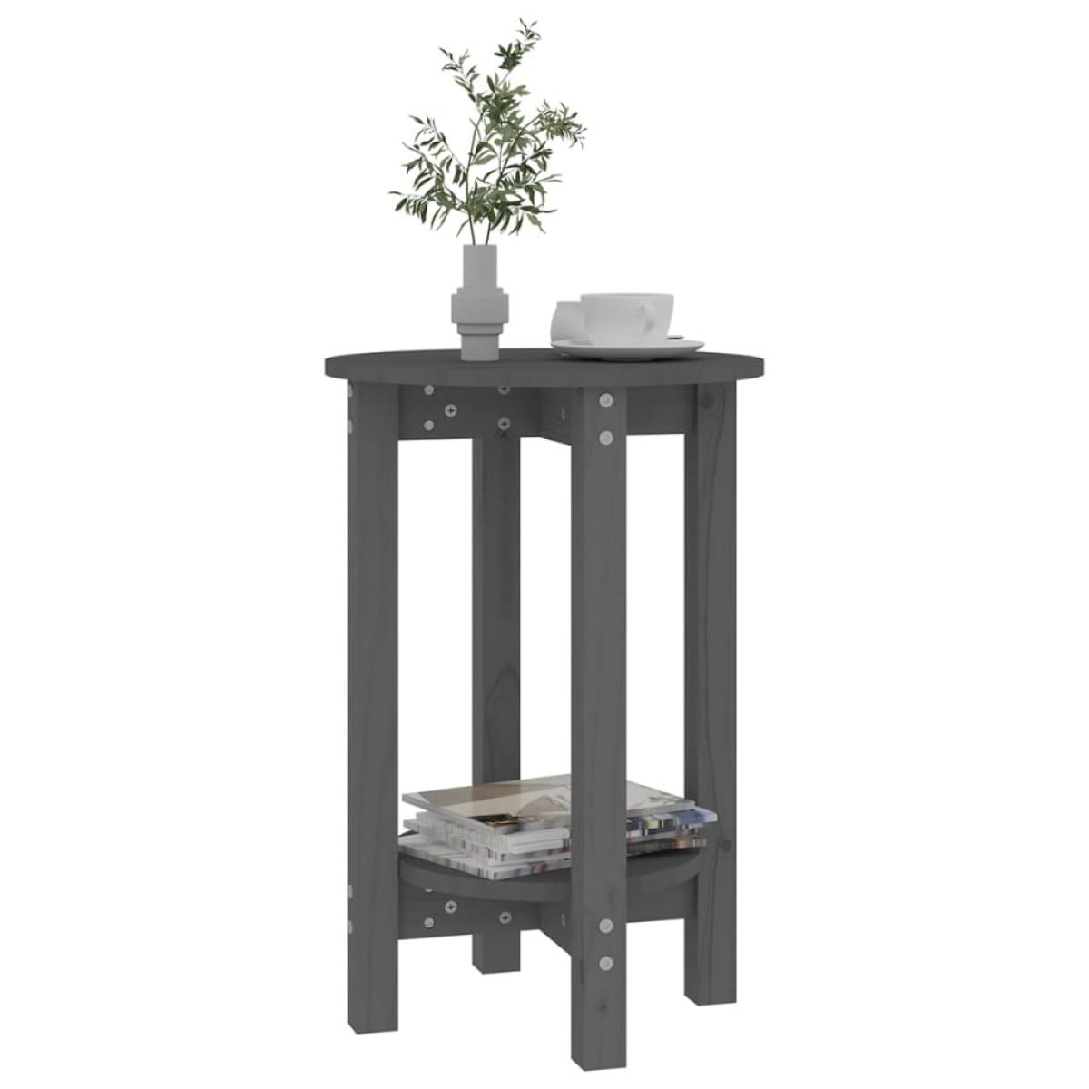 Mesa de centro de madera maciza de pino gris Ø40x60 cm