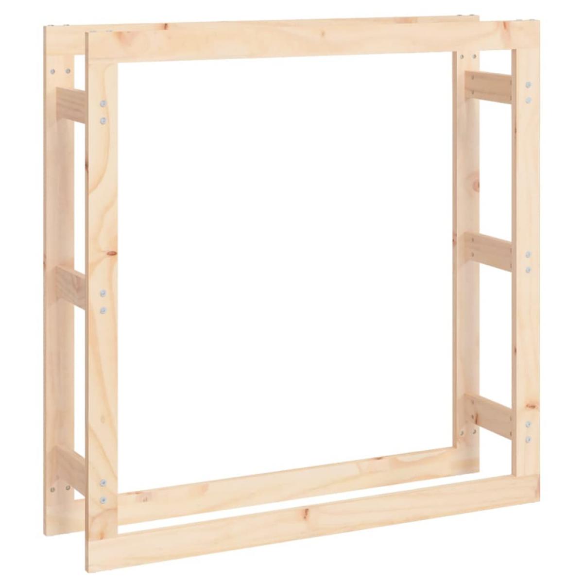 Estante para leña madera maciza de pino 100x25x100 cm