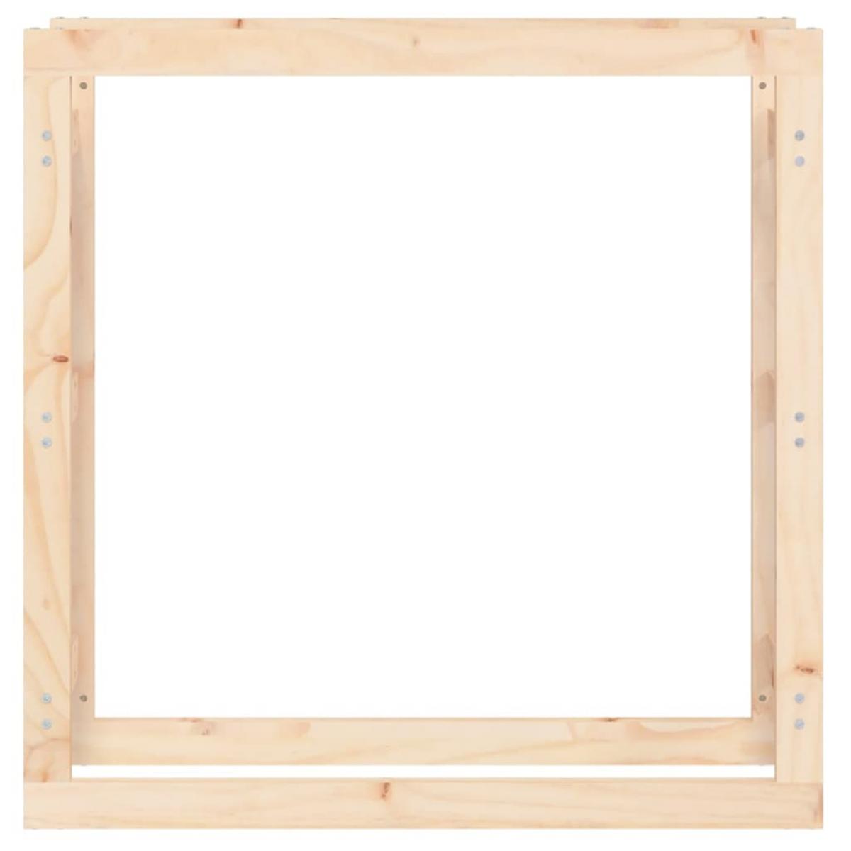 Estante para leña madera maciza de pino 100x25x100 cm