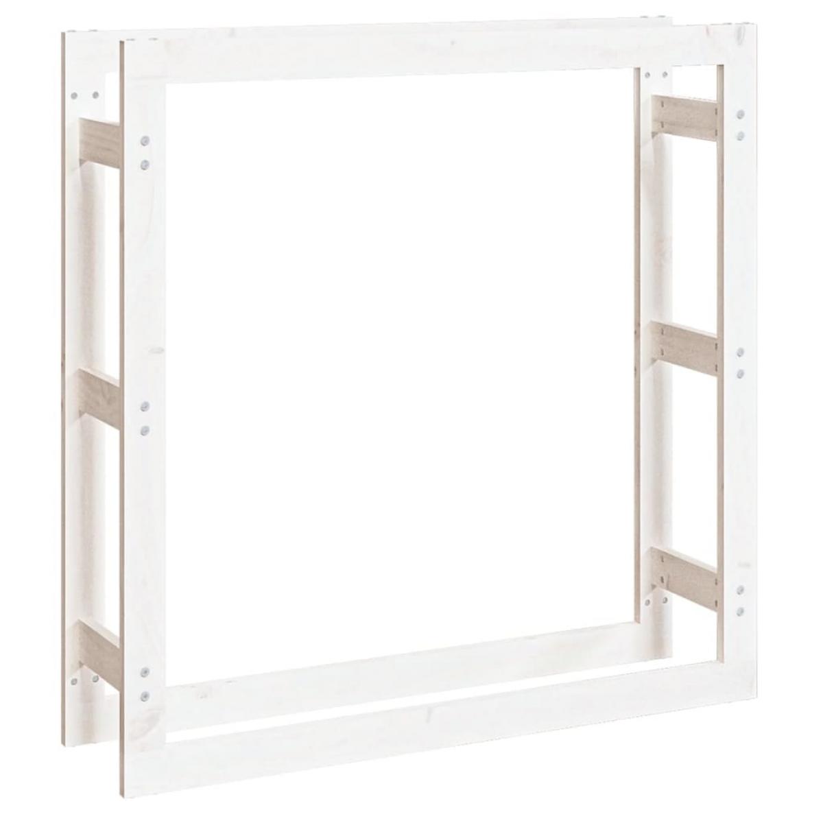 Estante para leña madera maciza de pino blanco 100x25x100 cm