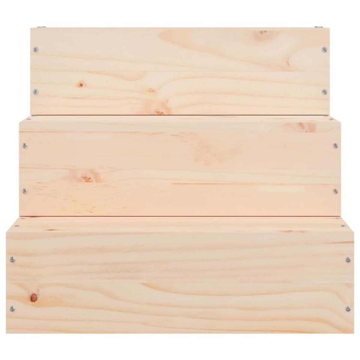 Escalera para mascotas madera maciza de pino 40x37,5x35 cm