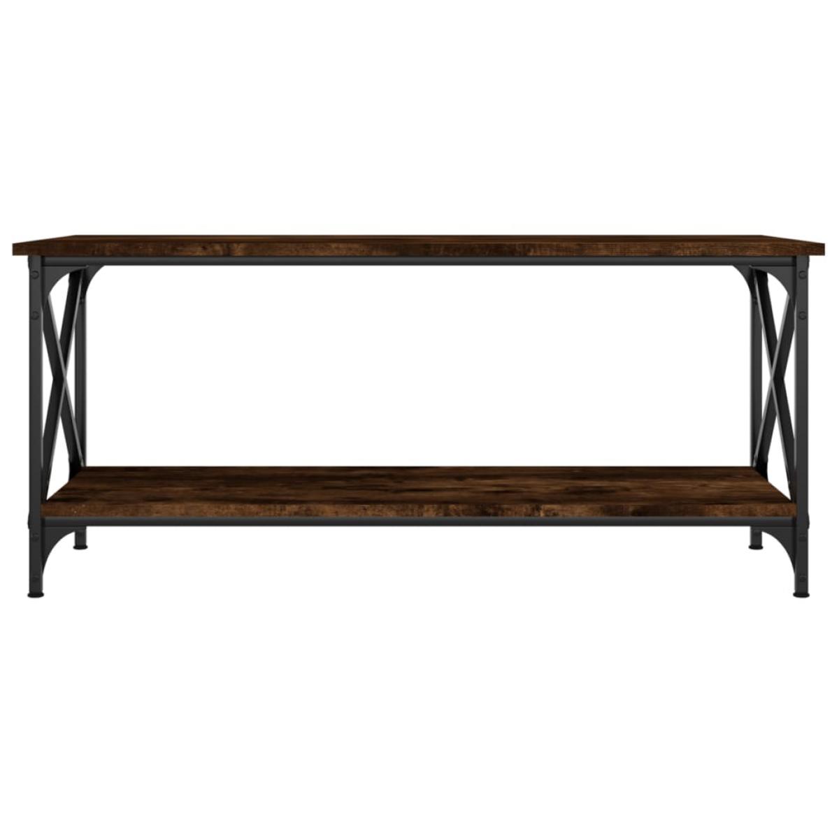 Mesa de centro madera y hierro roble ahumado 100x45x45 cm