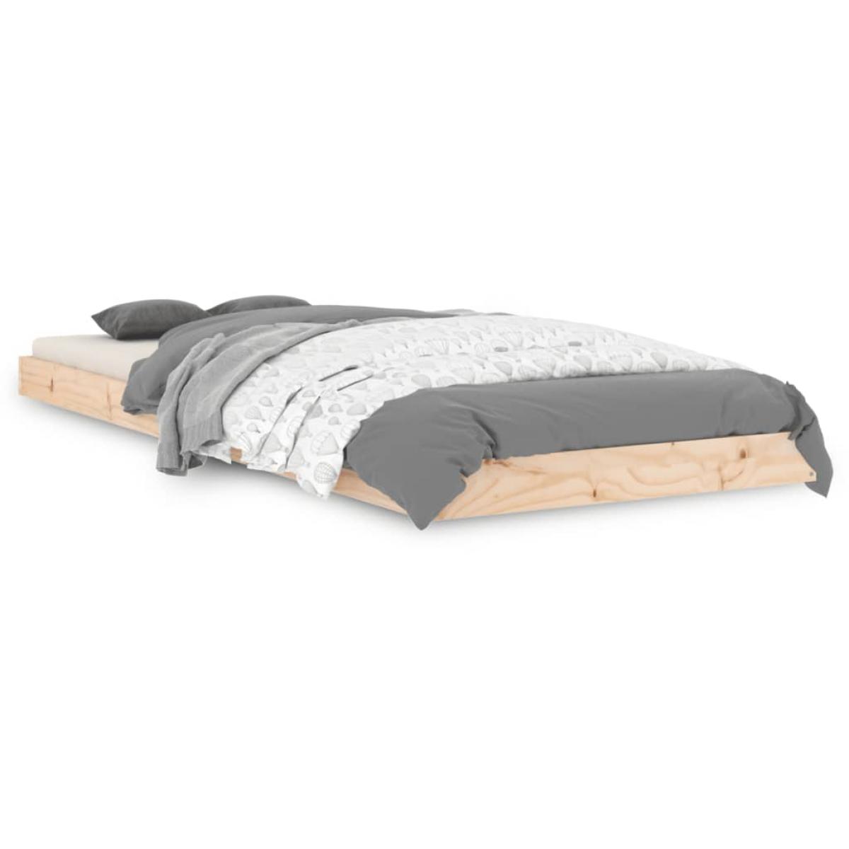 Estructura de cama madera maciza de pino 75x190 cm