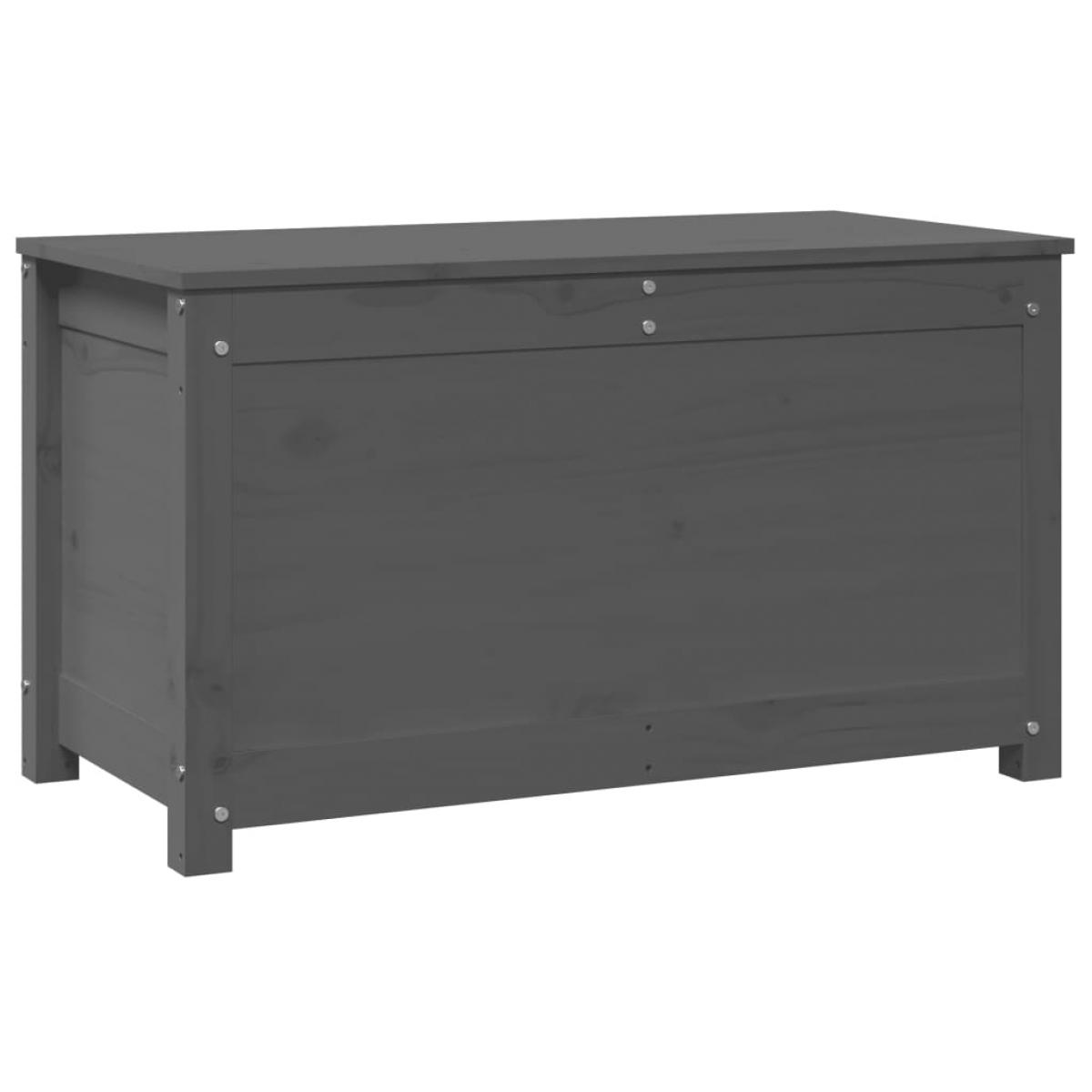 Caja de almacenaje madera maciza de pino gris 80x40x45,5 cm