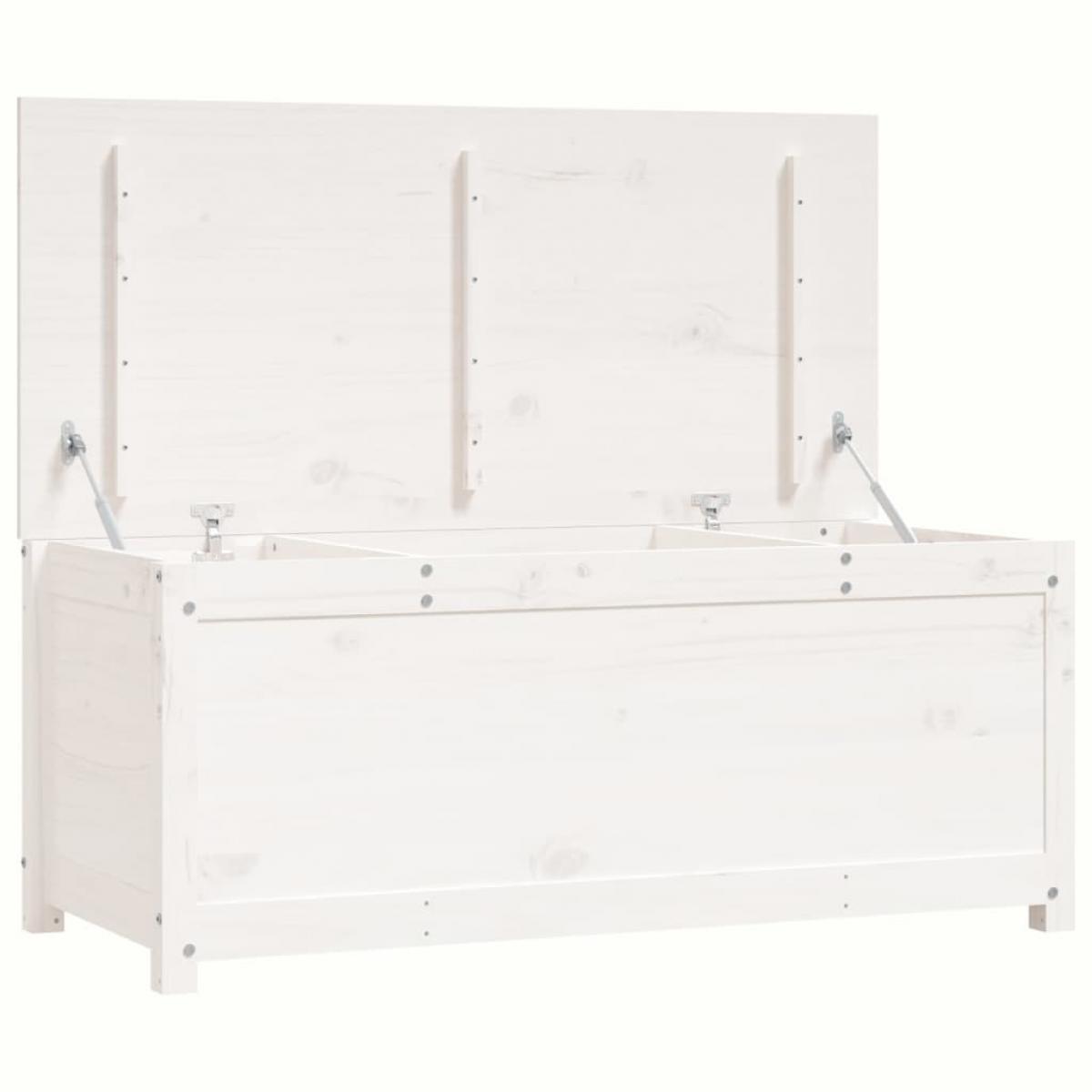 Caja de almacenaje madera maciza de pino blanco 110x50x45,5 cm