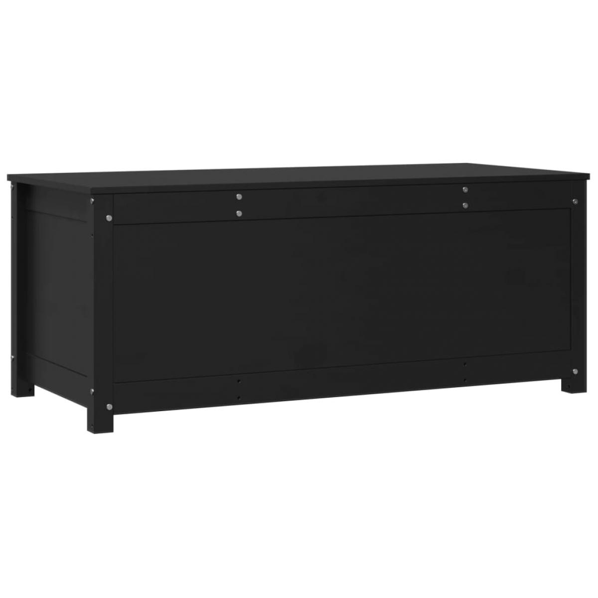 Caja de almacenaje madera maciza de pino negro 110x50x45,5 cm