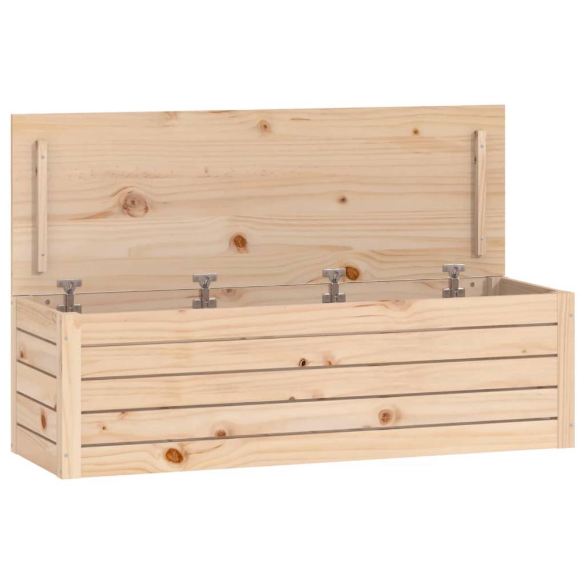 Caja de almacenaje madera maciza de pino 109x36,5x33 cm