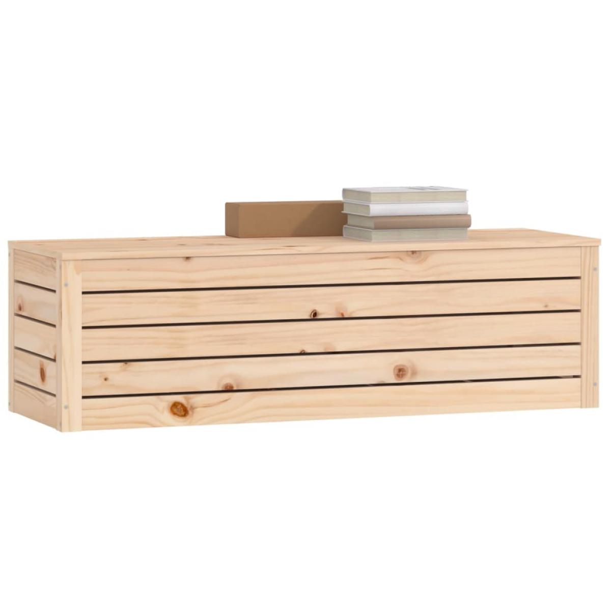 Caja de almacenaje madera maciza de pino 109x36,5x33 cm