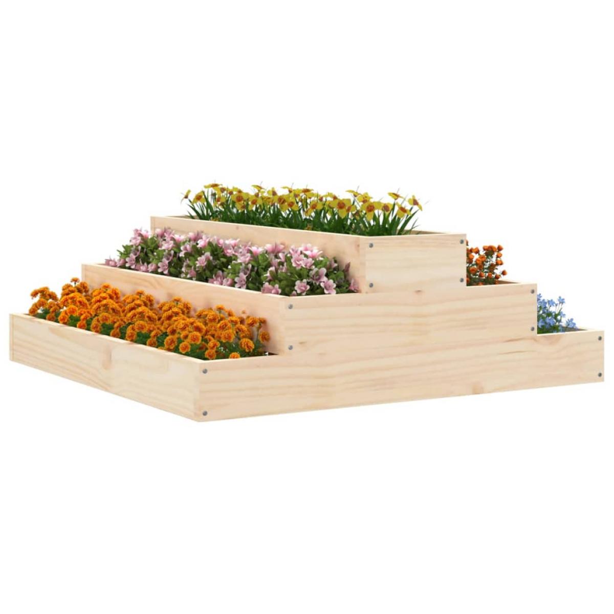 Jardinera de madera maciza de pino 80x80x27 cm