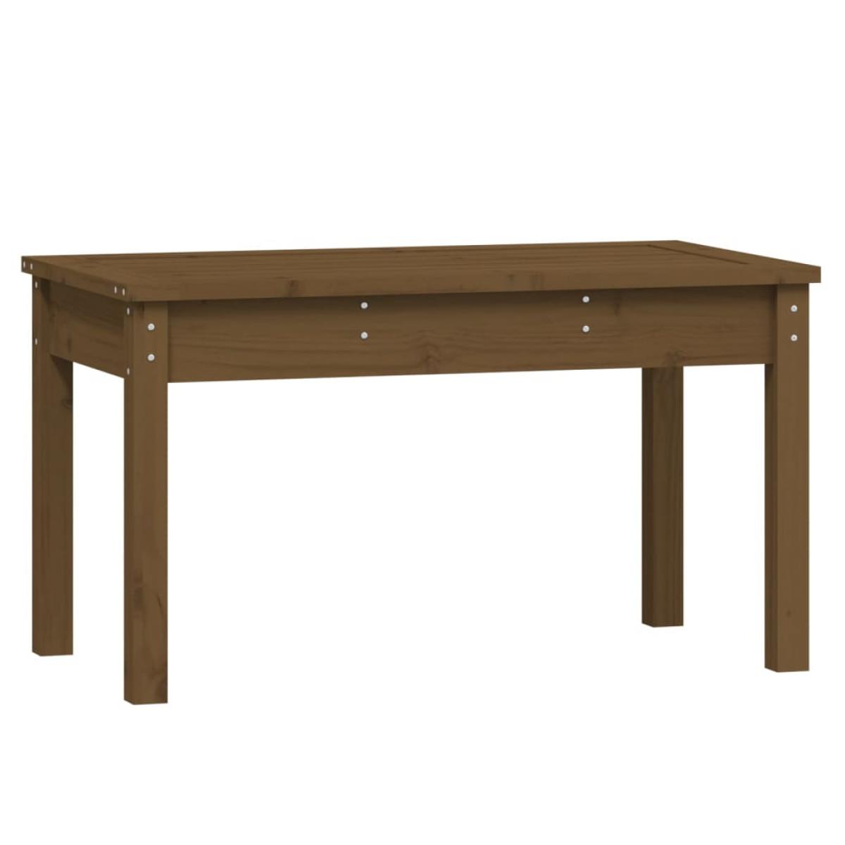 Banco de jardín madera maciza pino marrón miel 80x44x45 cm