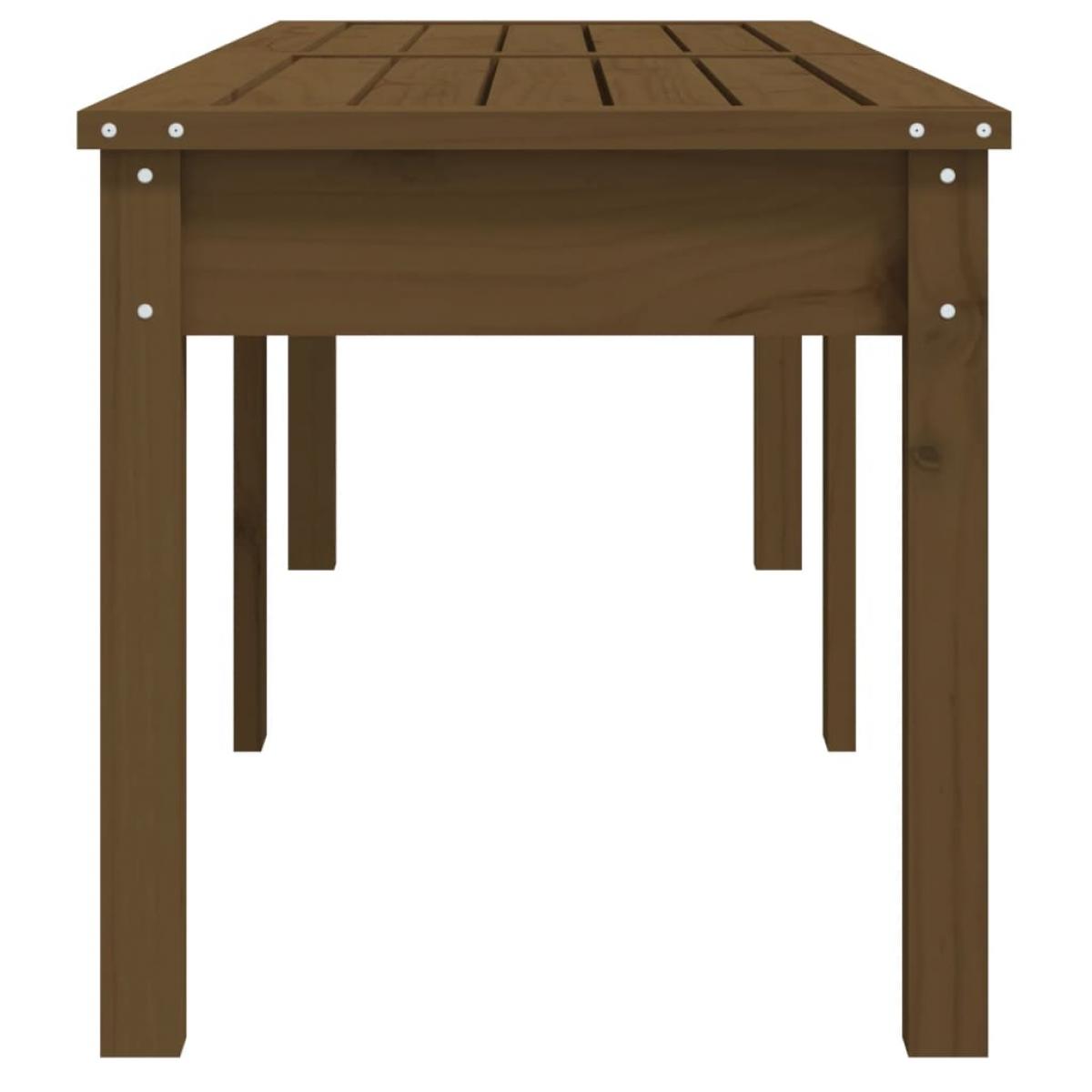 Banco jardín 2 plazas madera maciza pino marrón 159,5x44x45 cm