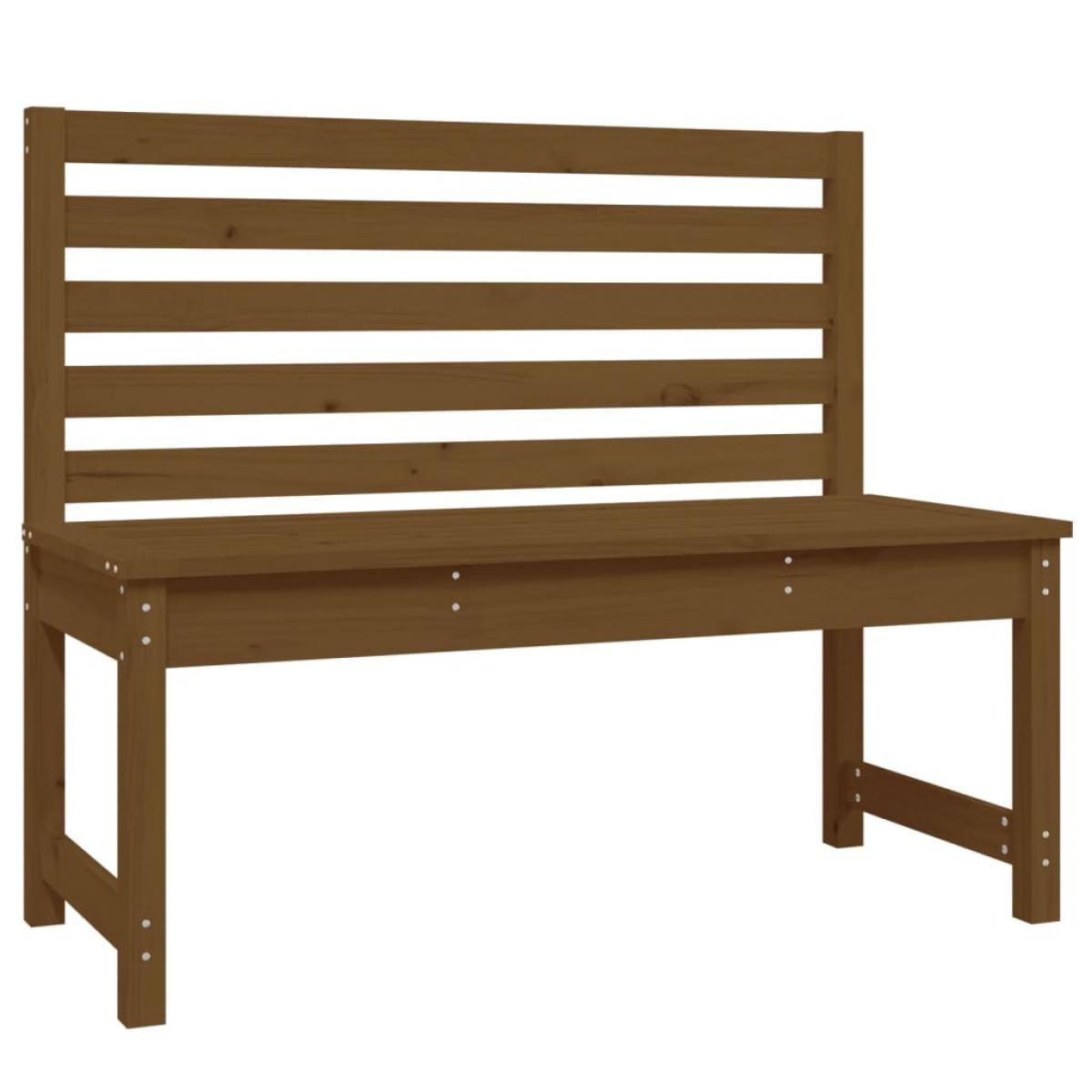 Banco de jardín madera maciza pino marrón miel 109 cm