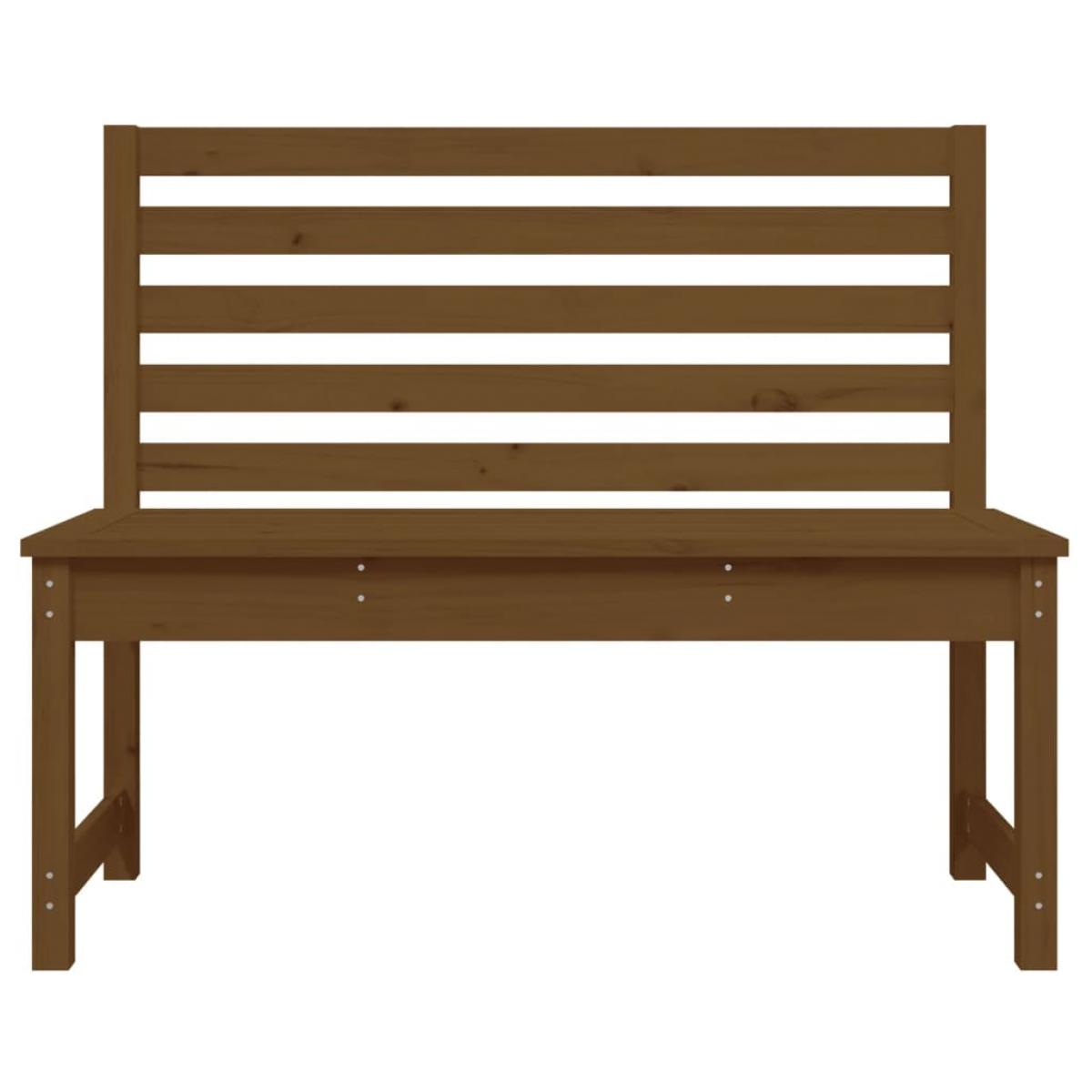 Banco de jardín madera maciza pino marrón miel 109 cm
