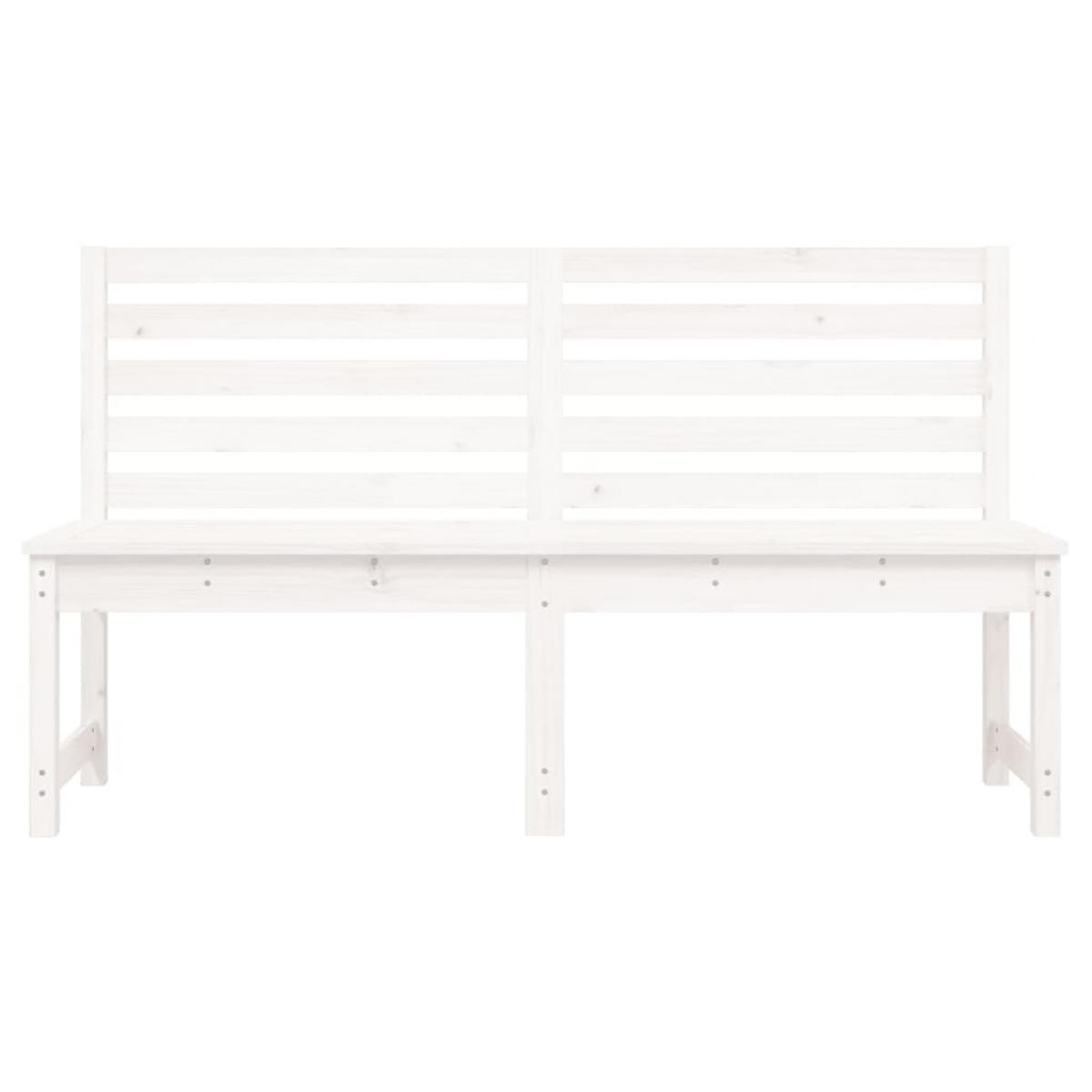 Banco de jardín madera maciza pino blanco 157,5 cm