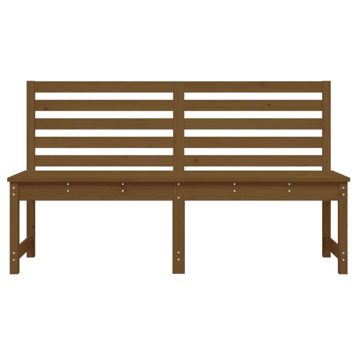 Banco de jardín madera maciza pino marrón miel 157,5 cm