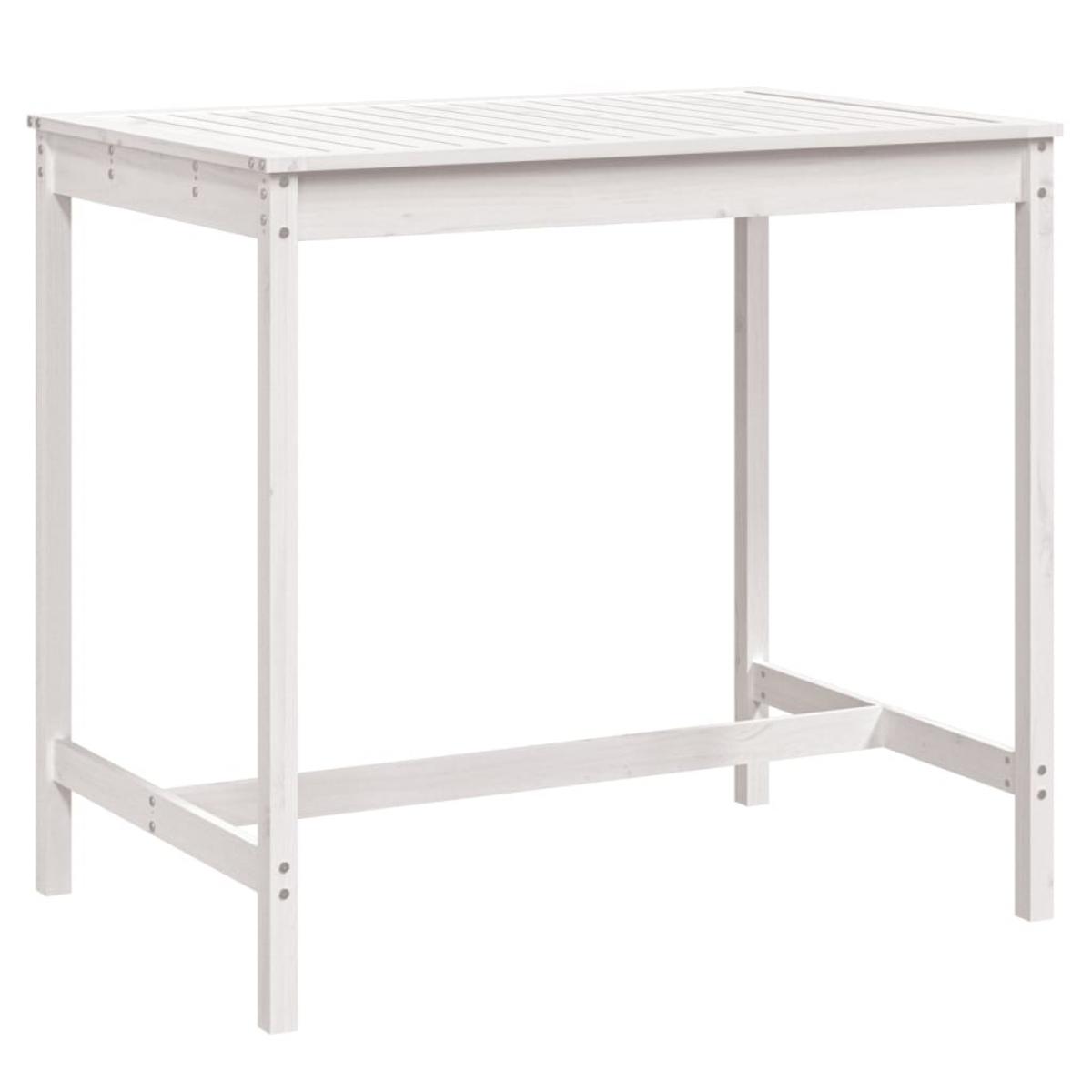 Mesa de jardín madera maciza pino blanco 121x82,5x110 cm