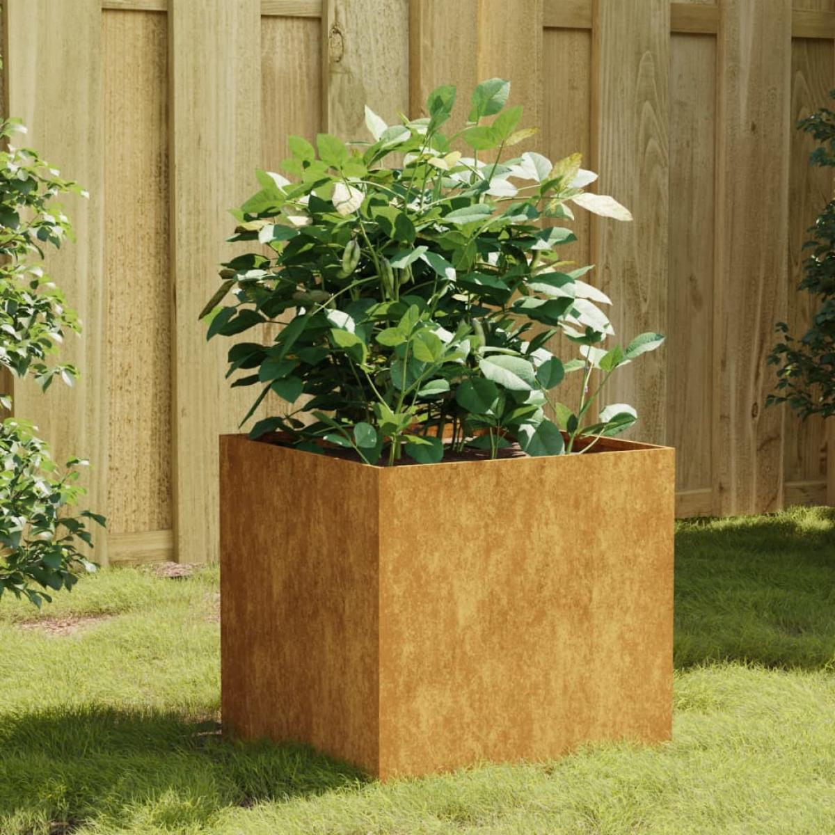 Jardinera de acero corten 40x41x40 cm