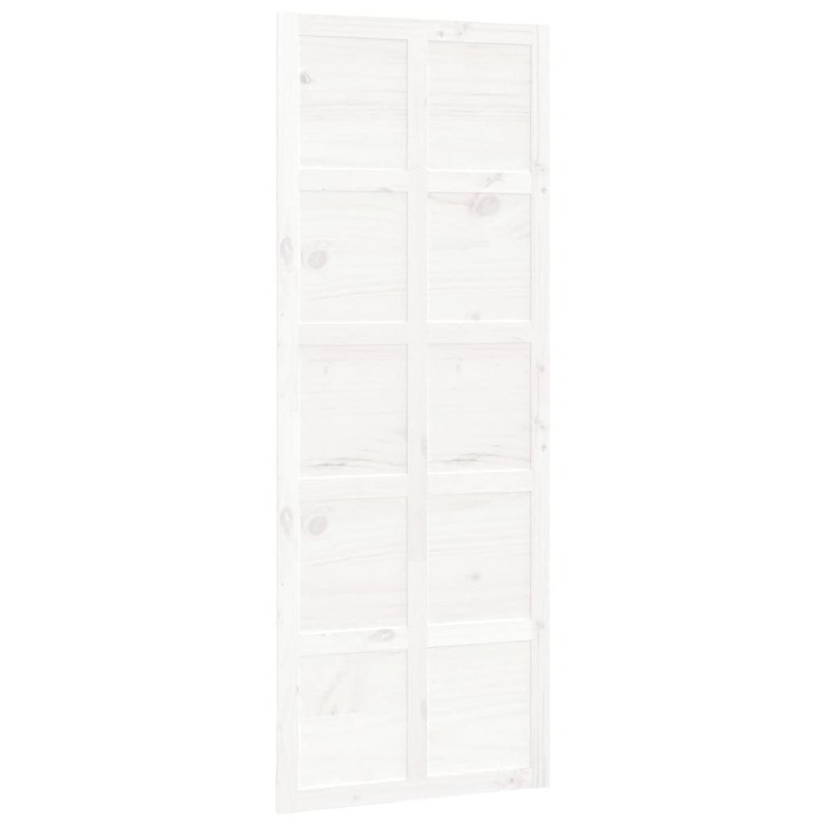 Puerta de granero madera maciza pino blanca 80x1,8x214 cm