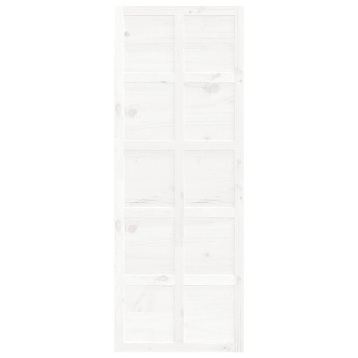 Puerta de granero madera maciza pino blanca 80x1,8x214 cm