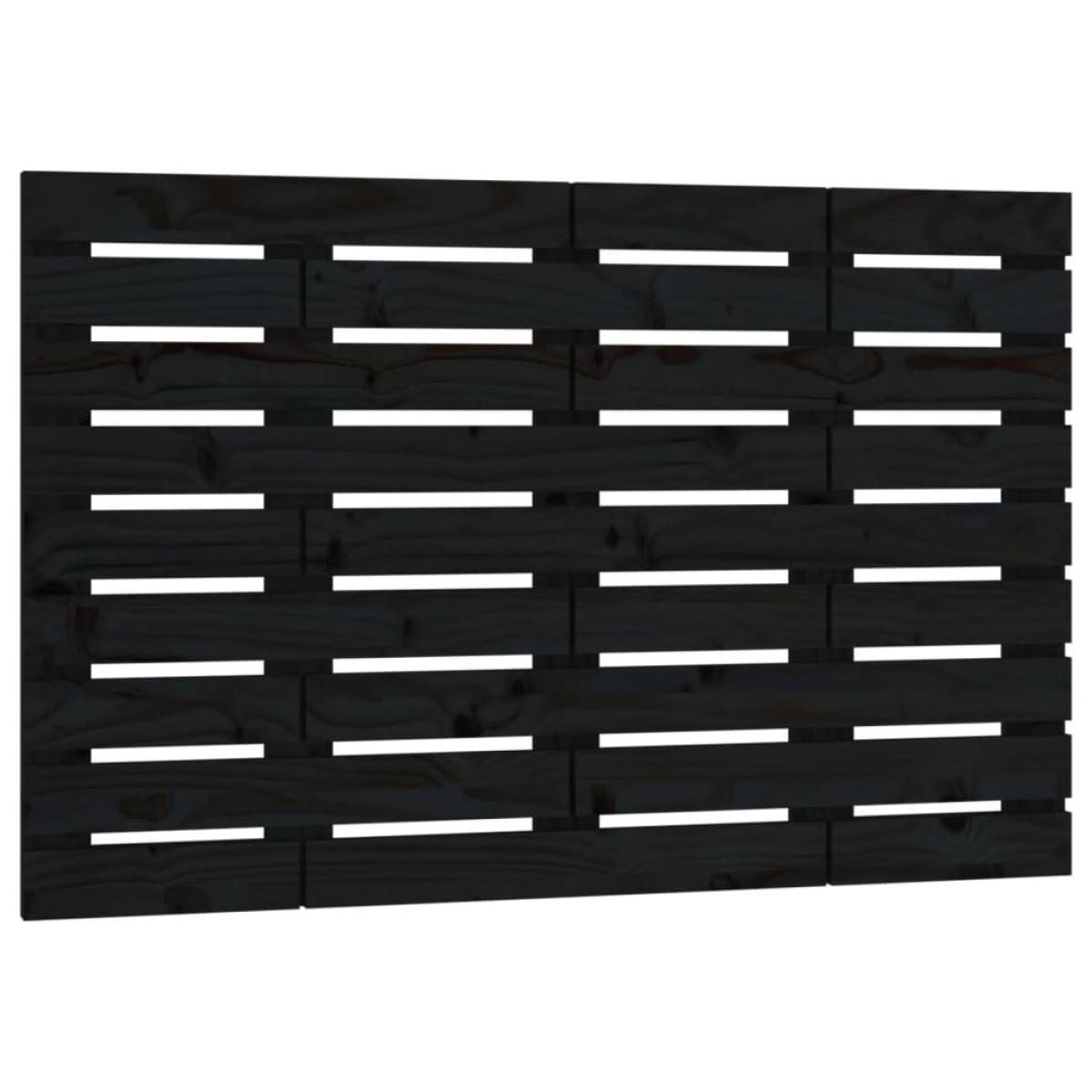 Cabecero de cama de pared madera maciza pino negro 96x3x63 cm