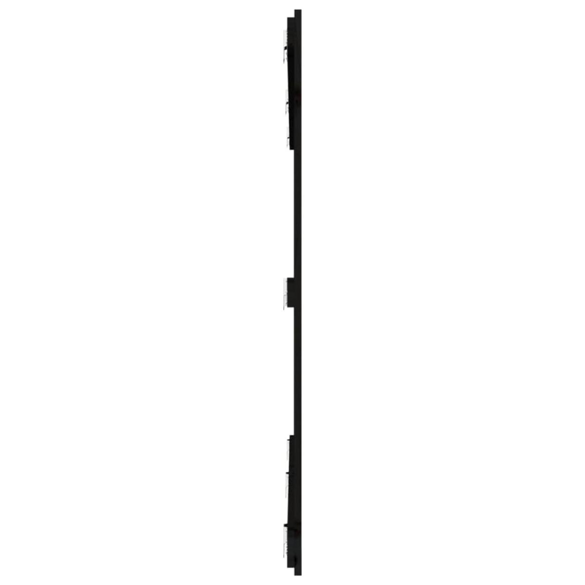 Cabecero de cama pared madera maciza pino negro 204x3x110 cm