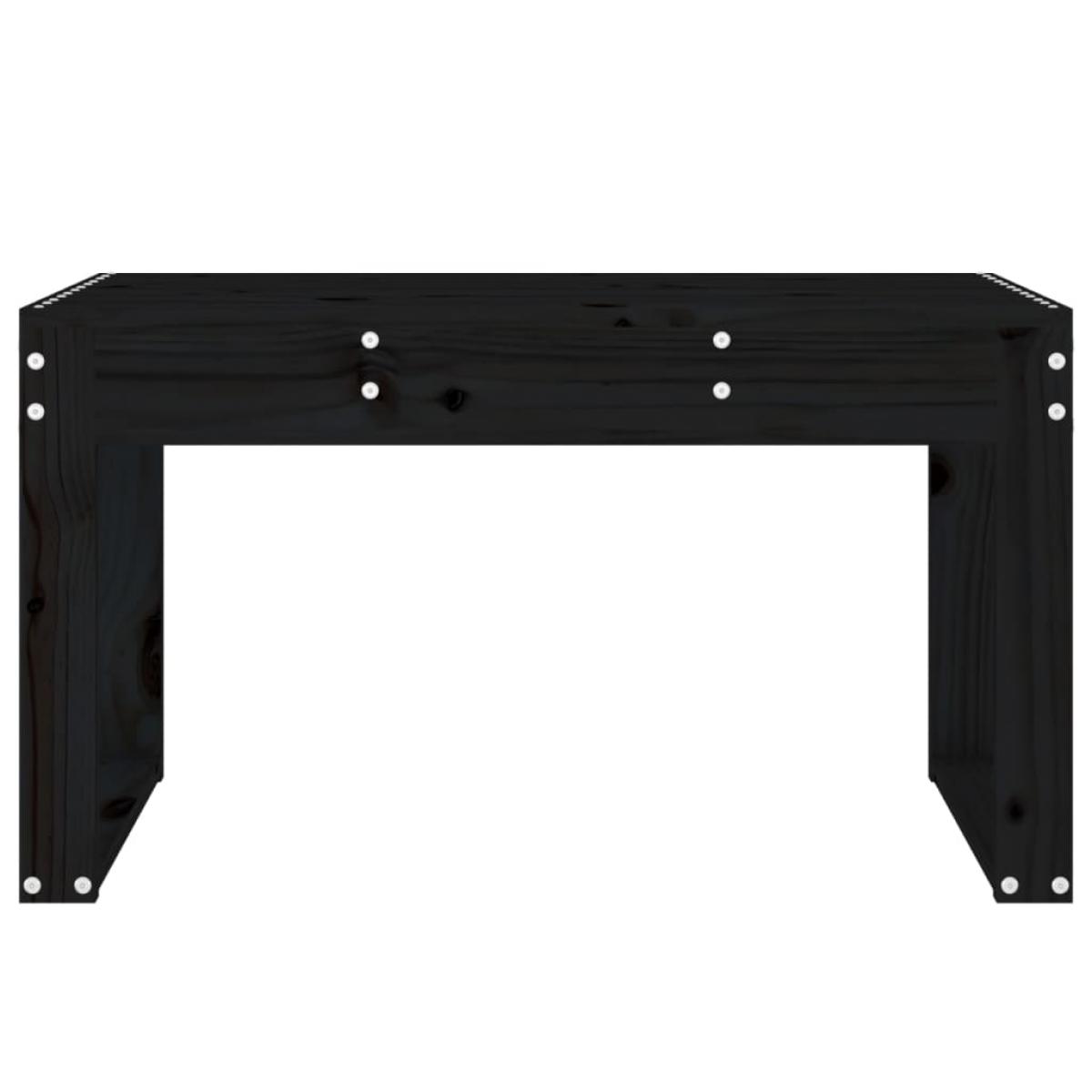 Banco de jardín madera maciza de pino negro 80x38x45 cm