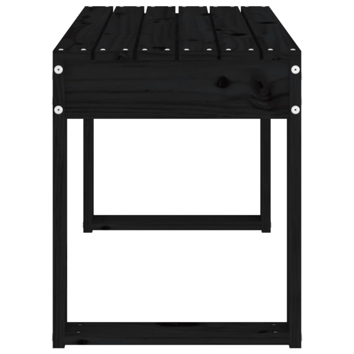 Banco de jardín madera maciza de pino negro 80x38x45 cm