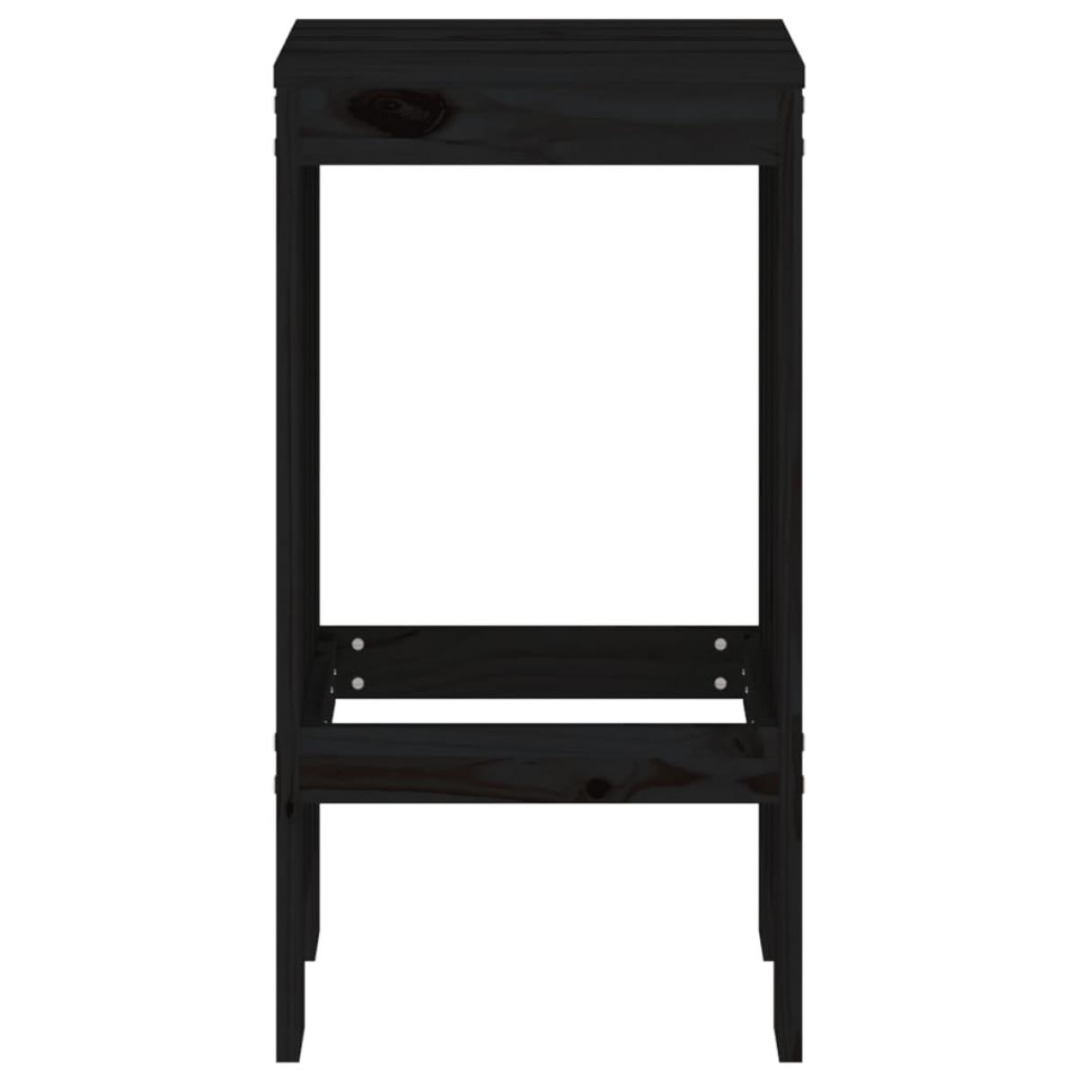 Taburetes de cocina 2 uds madera maciza pino negro 40x36x75 cm