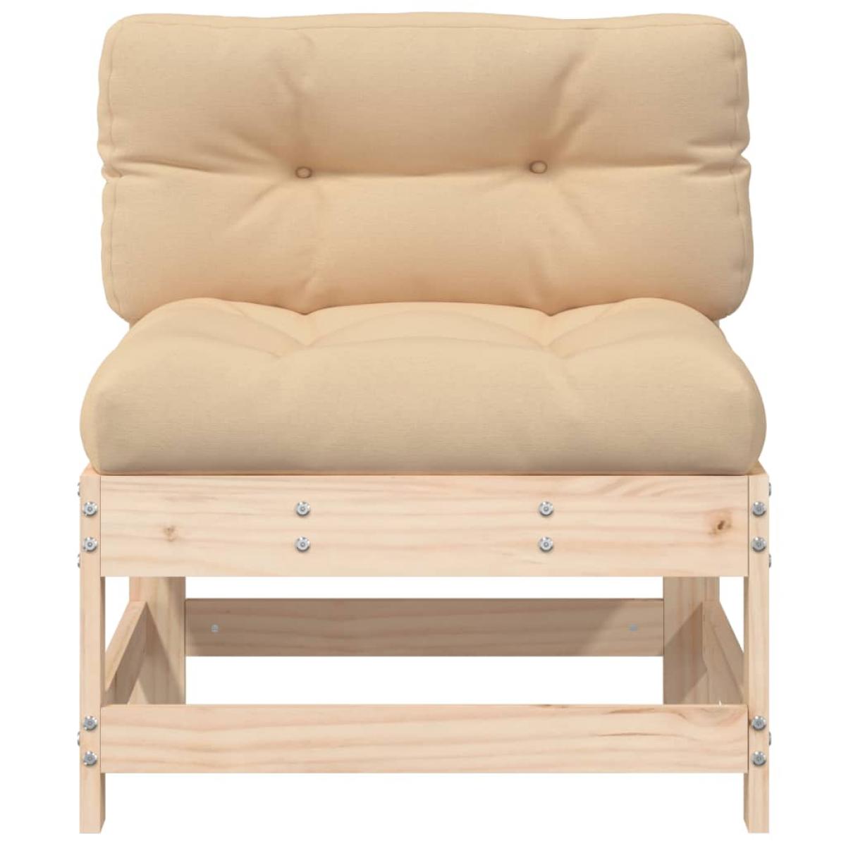 Sofá central con cojines madera maciza de pino