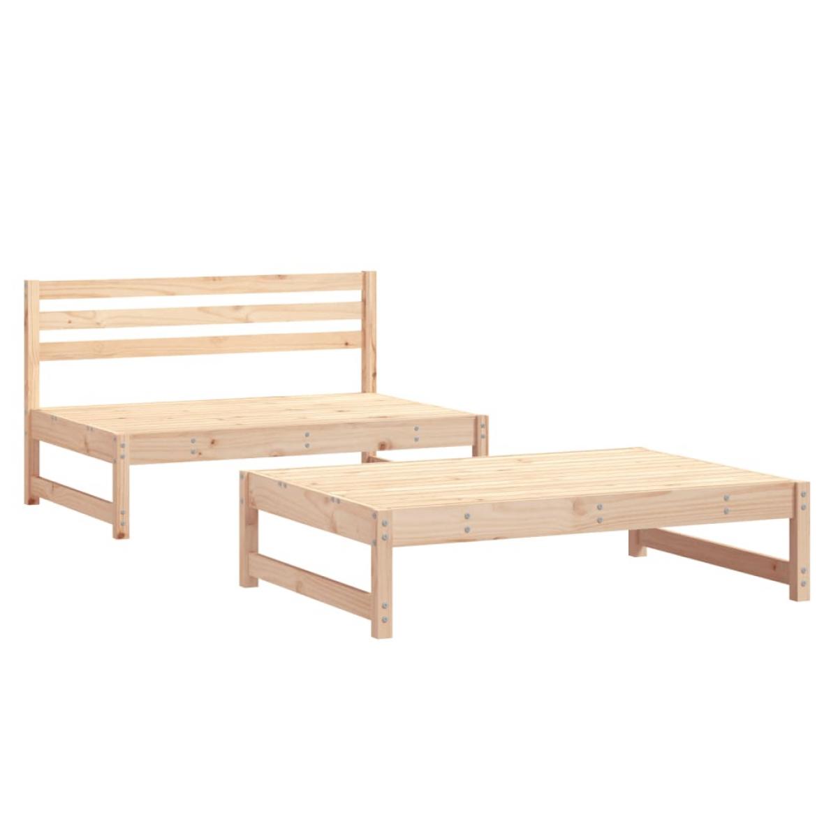 Juego de muebles de jardín 2 piezas madera maciza de pino