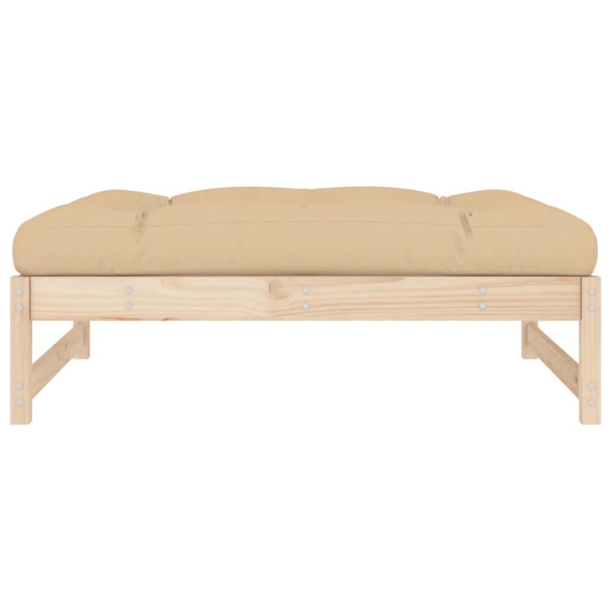 Taburete de jardín madera maciza de pino 120x80 cm