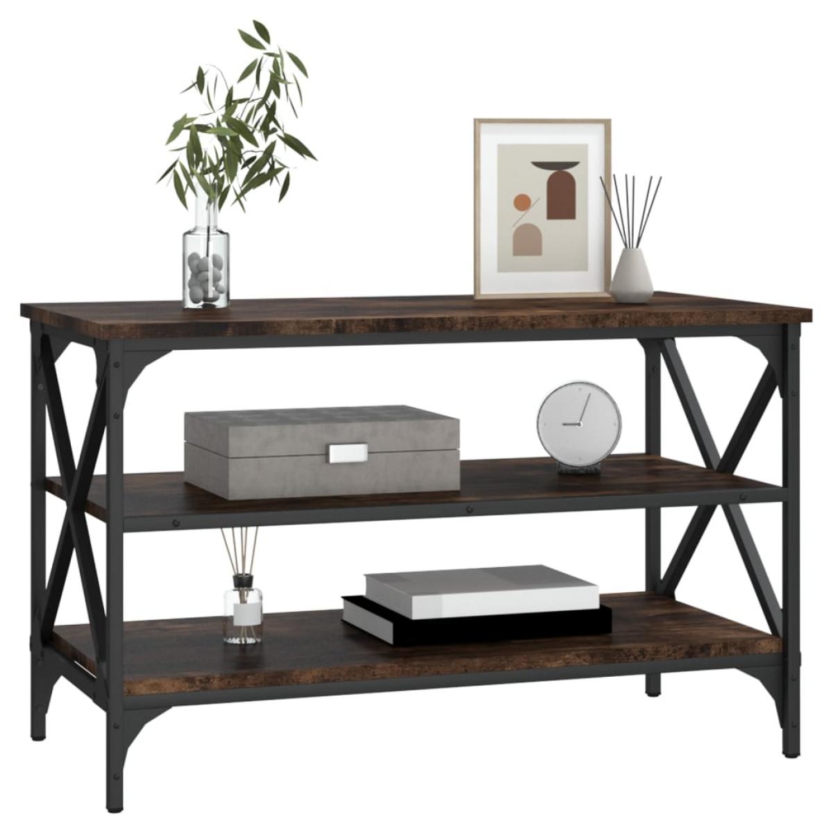 Mueble para TV madera contrachapada roble ahumado 80x40x50 cm