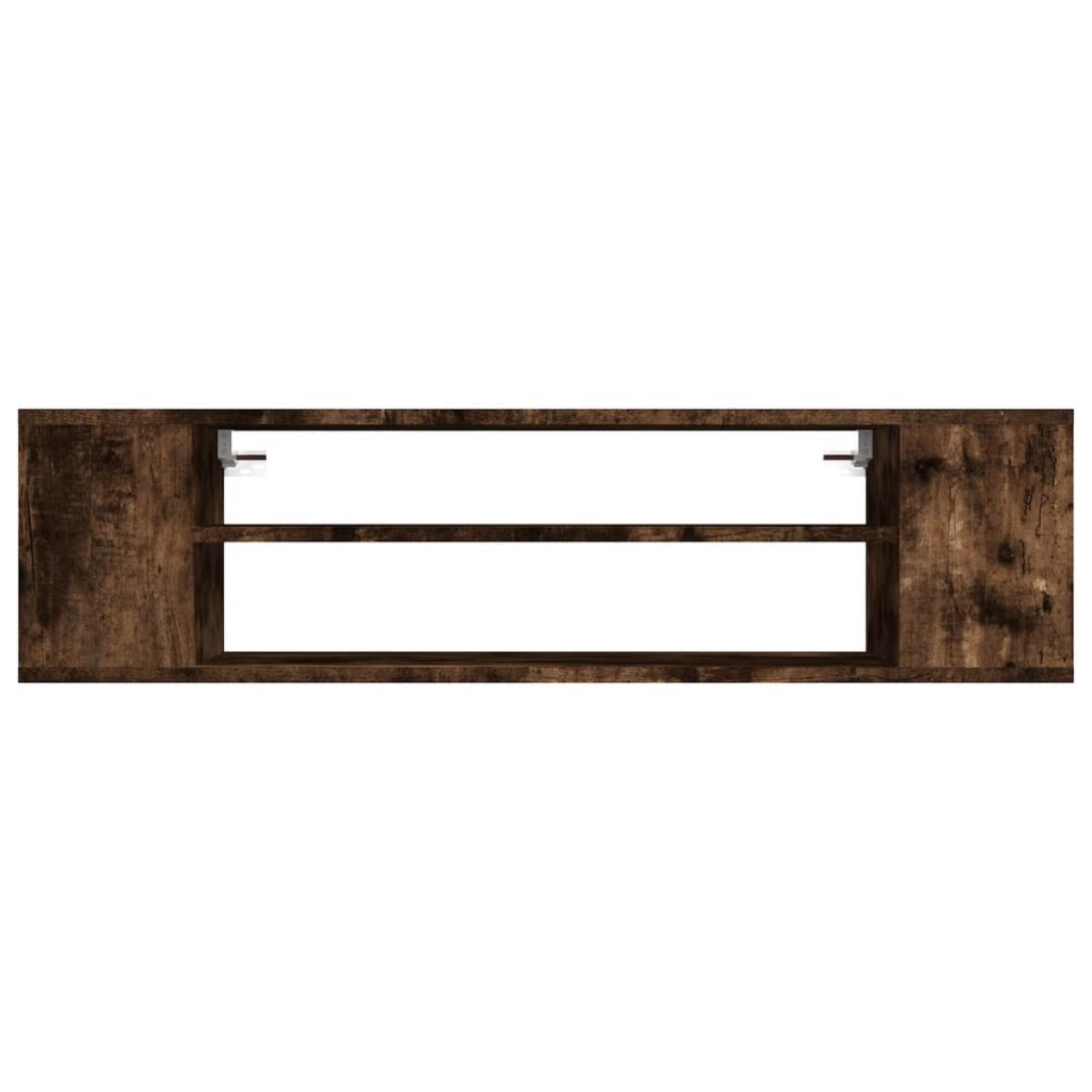Mueble de TV colgante madera roble ahumado 100x30x26,5 cm
