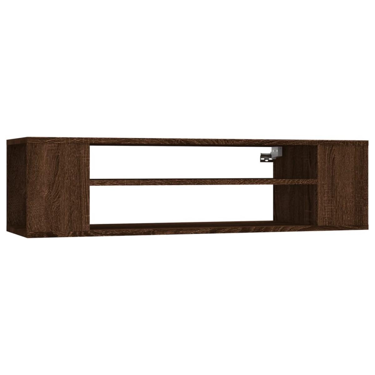 Mueble de TV colgante madera marrón roble 100x30x26,5 cm