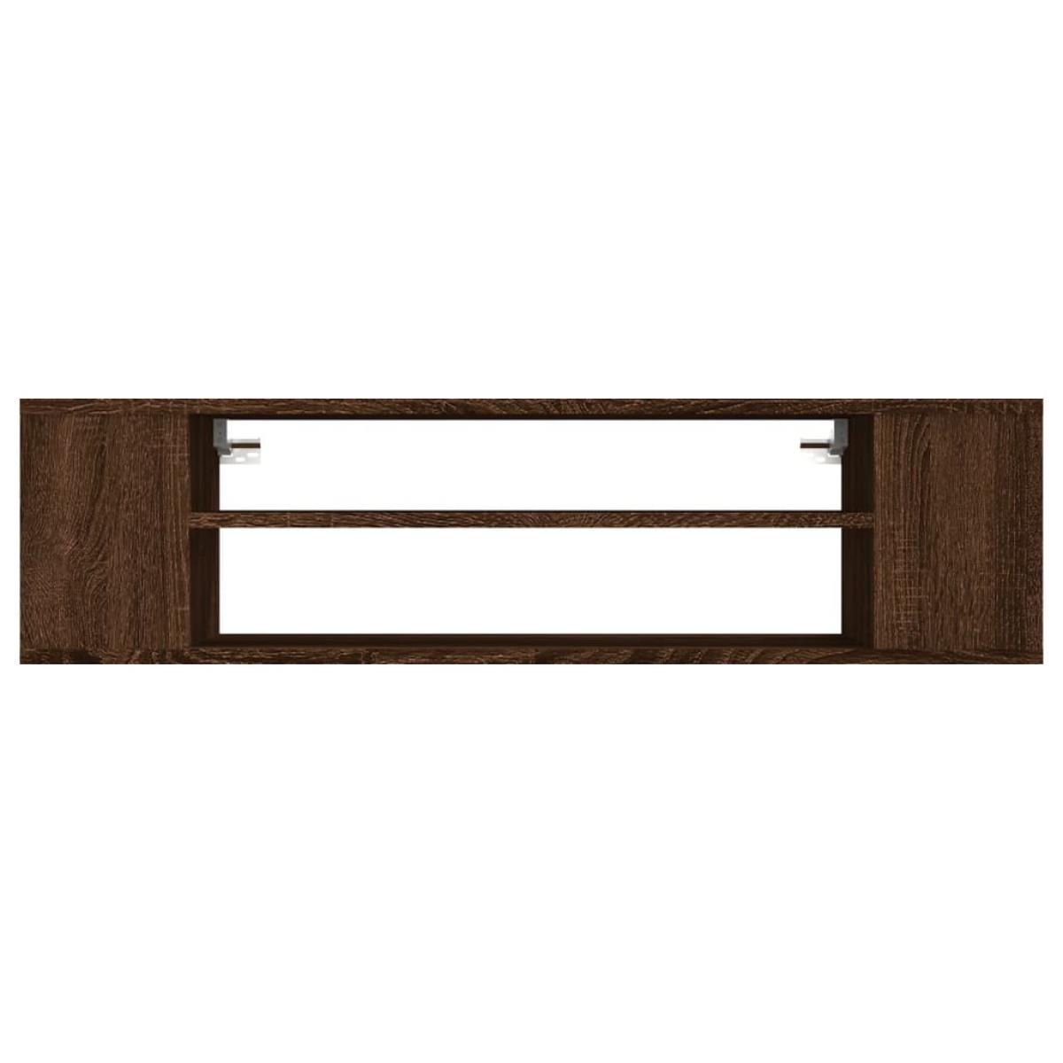 Mueble de TV colgante madera marrón roble 100x30x26,5 cm