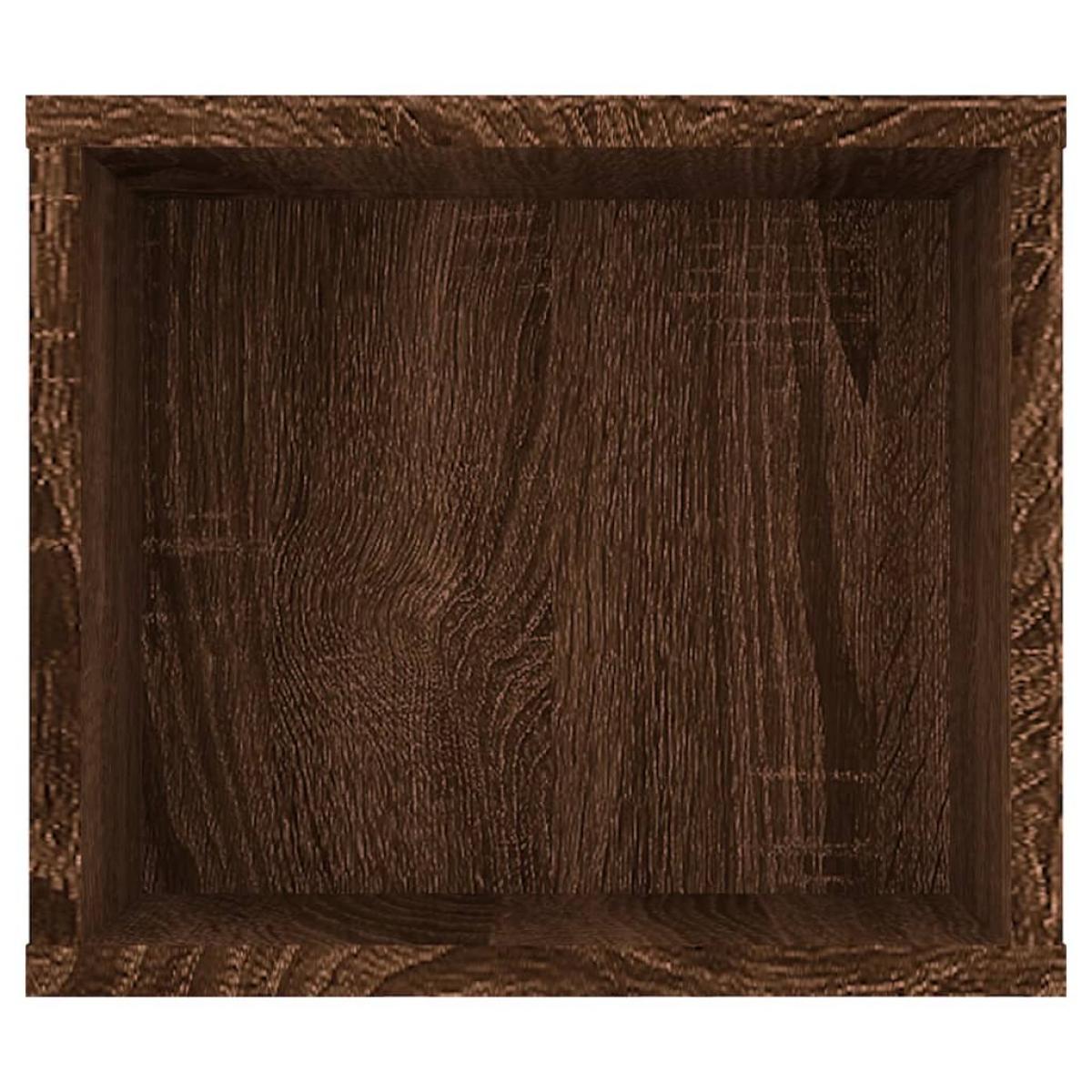 Mueble de TV colgante madera marrón roble 100x30x26,5 cm