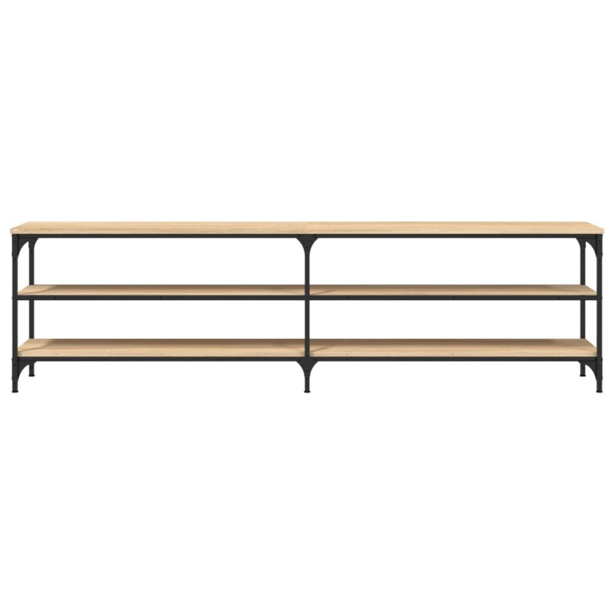 Mueble TV metal y madera contrachapada roble Sonoma 180x30x50cm