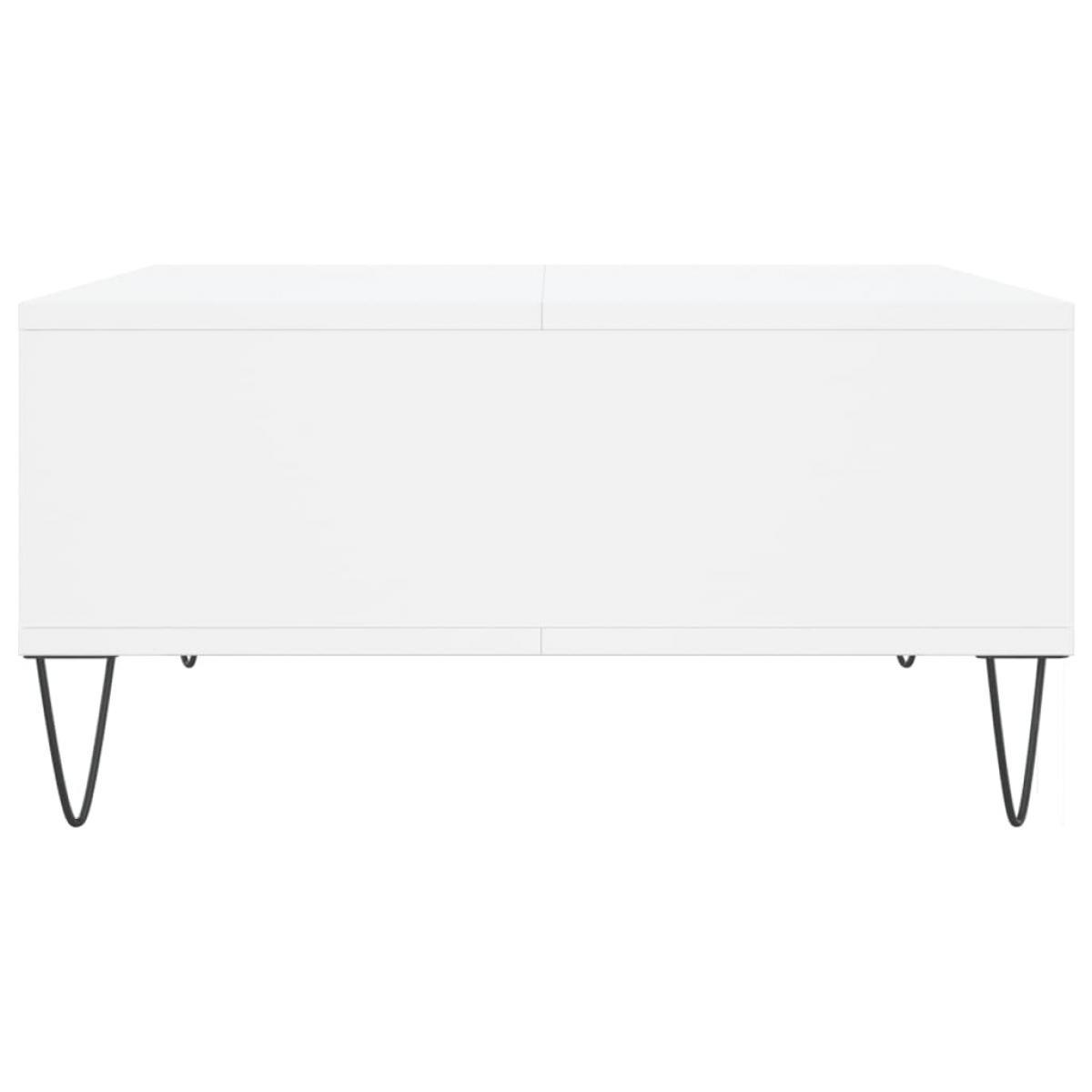 Mesa de centro madera de ingeniería blanco 60x60x30 cm